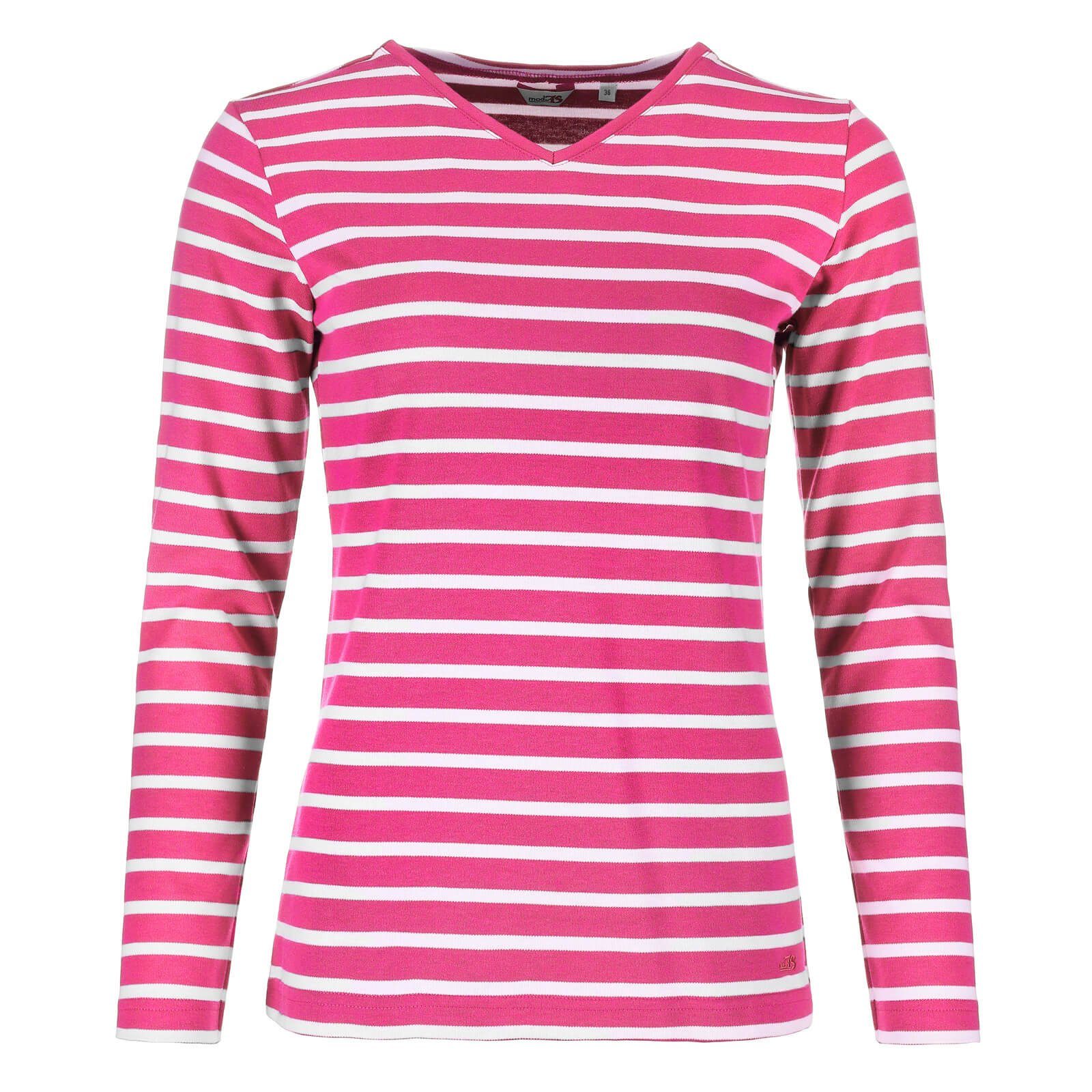 modAS Langarmshirt Damen Shirt mit Streifen günstig online kaufen