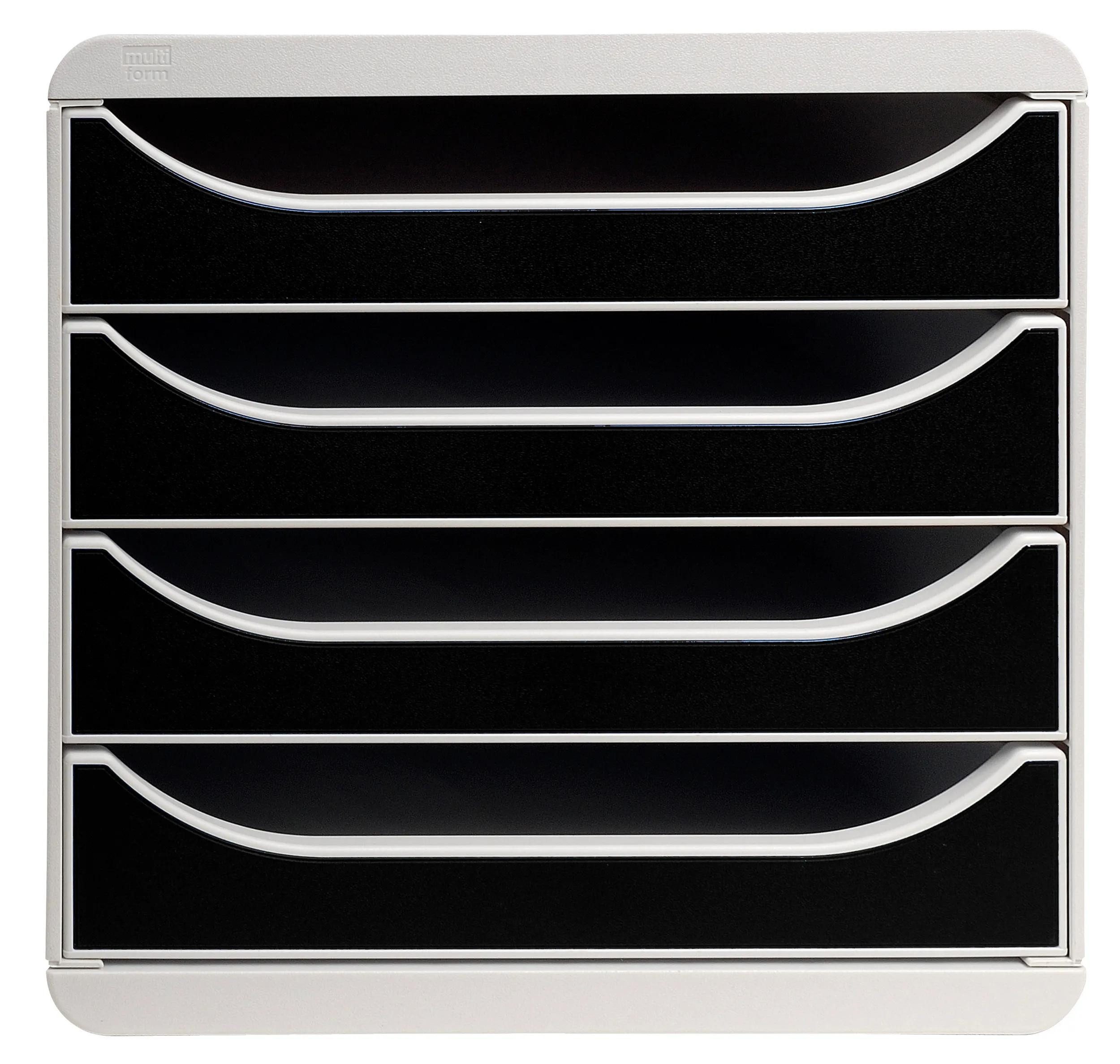 Schubladenbox Schubladenbox Big Box Plus 4 offene Schubladen Office Schwarz 310014D