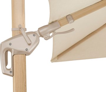 Schneider Schirme Ampelschirm »Rhodos Twist Loft«, LxB: 300x300 cm, 300x300 cm, flexibler Ampelschirm in moderner Leinenstruktur