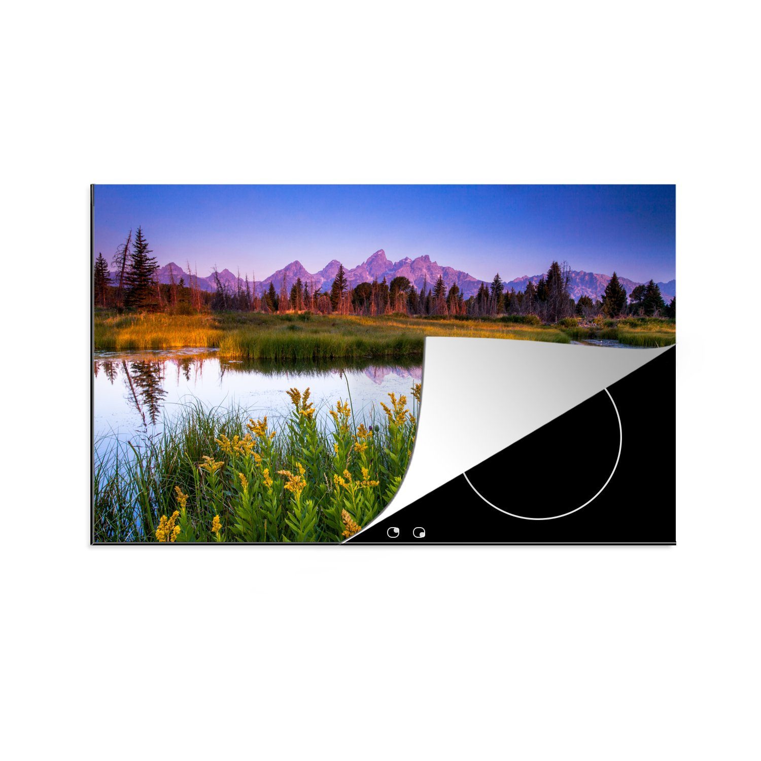 MuchoWow Herdblende-/Abdeckplatte Die Besonderheit des Grand Teton National Park, Vinyl, (1 tlg), 81x52 cm, Induktionskochfeld Schutz für die küche, Ceranfeldabdeckung