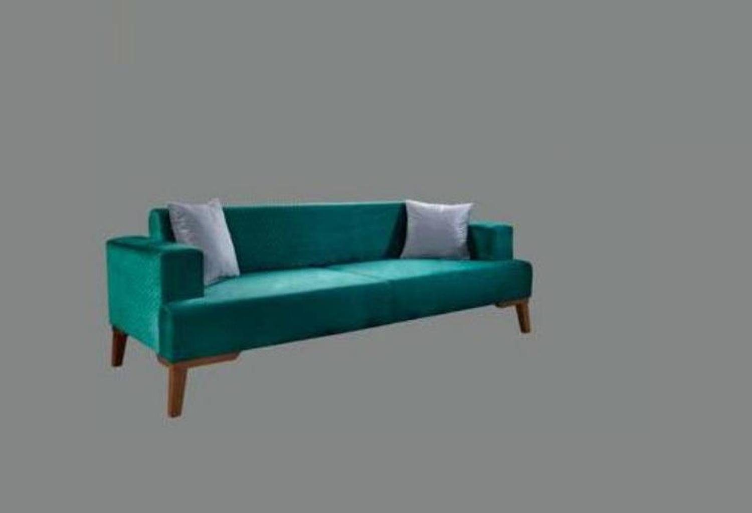 JVmoebel Europe Moderne 3+3+1 Sitzer in Made Couchen, Sofagarnitur Grün-Graue Sofa Set Luxus