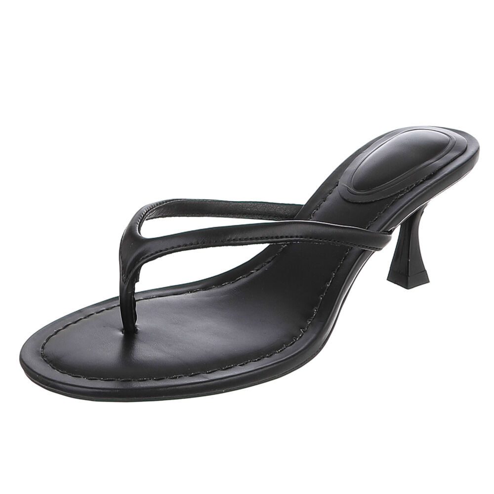Ital-Design Damen Zehentrenner Sandale mit Absatz elegant Zehentrenner (91895530) Pfennig-/Stilettoabsatz Sandalen & Sandaletten in Schwarz