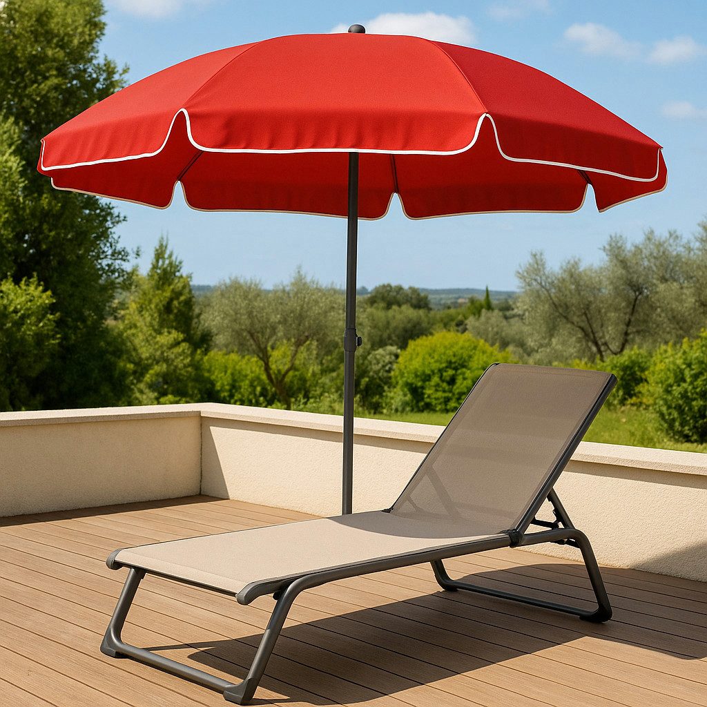 Trend Line Sonnenschirm TrendLine Sonnenschirm rot, Ø 180 cm – Bild 4 von 4