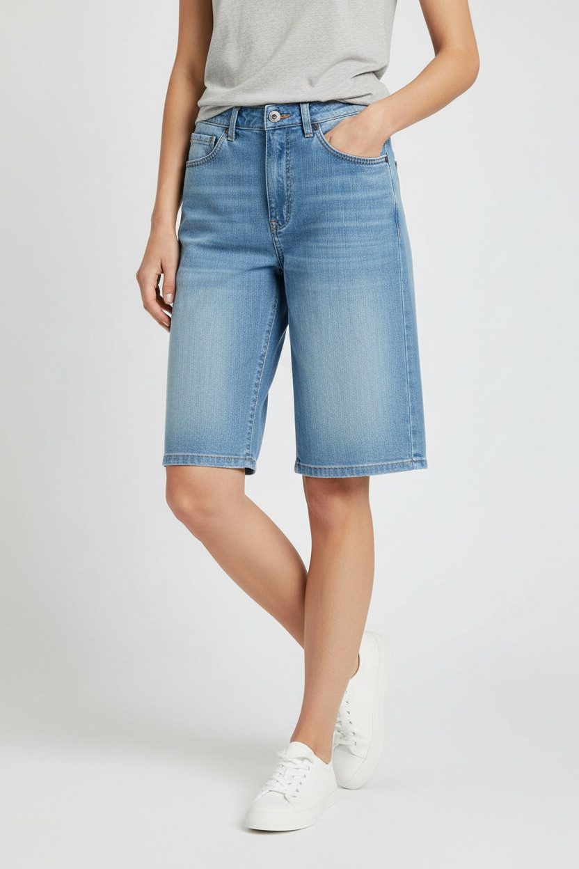 bonprix Bermudas aus Baumwolle, Polyester und Elasthan, mit Stretch-Material