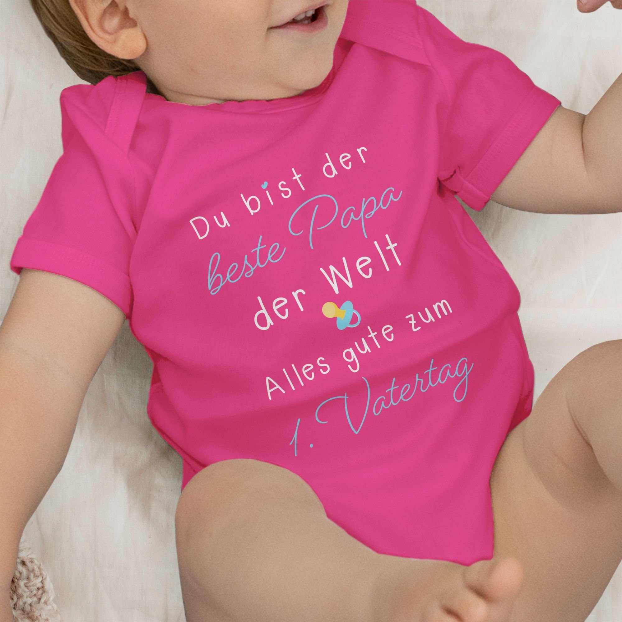 Fuchsia - Vatertag der Papa Baby Welt Shirtracer der Vatertag Du beste 1. 3 Shirtbody Geschenk bist