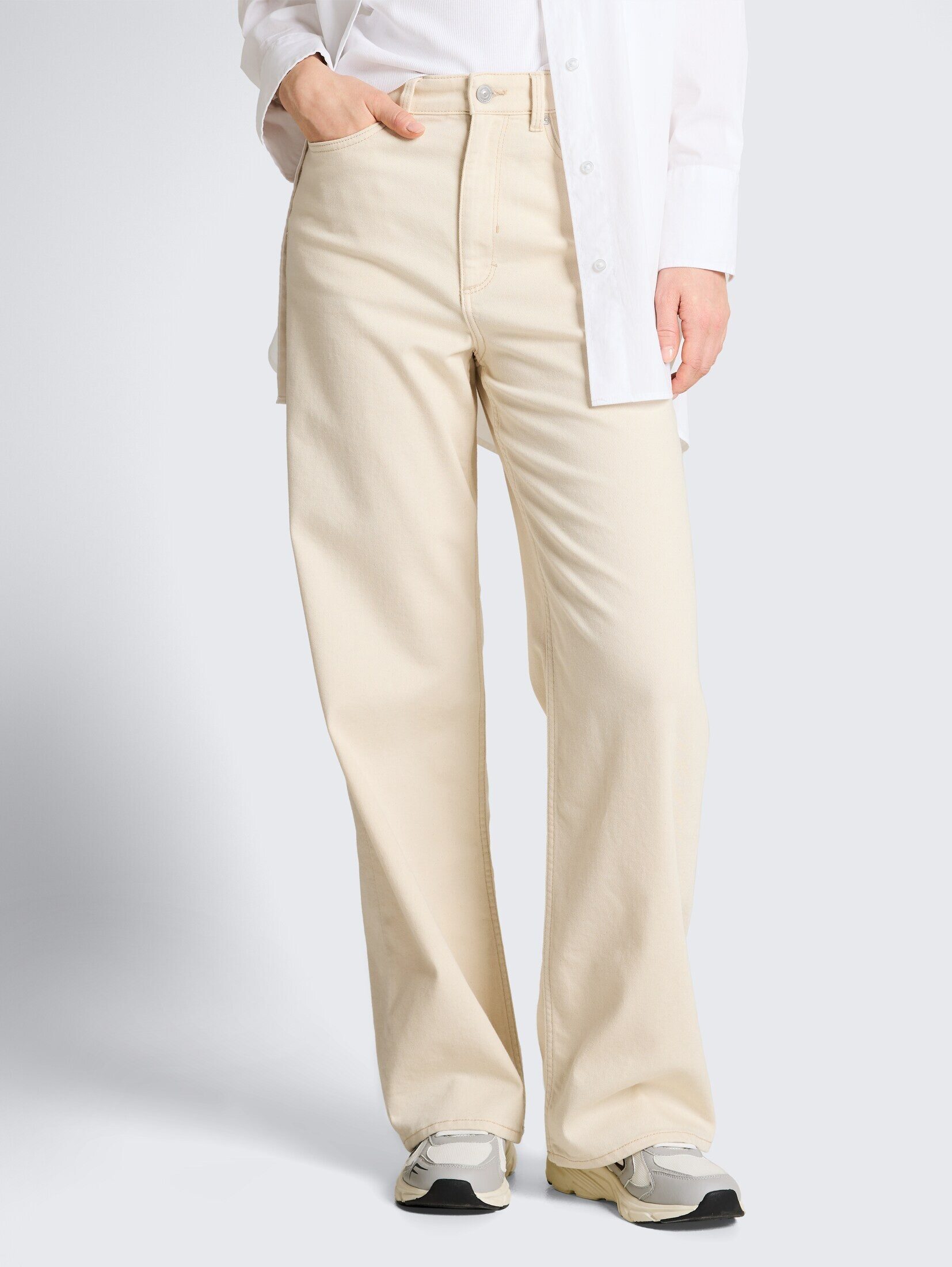 TOM TAILOR Denim Weite Jeans Jeanshosen TTLINOU WIDE High Waist Jeans günstig online kaufen