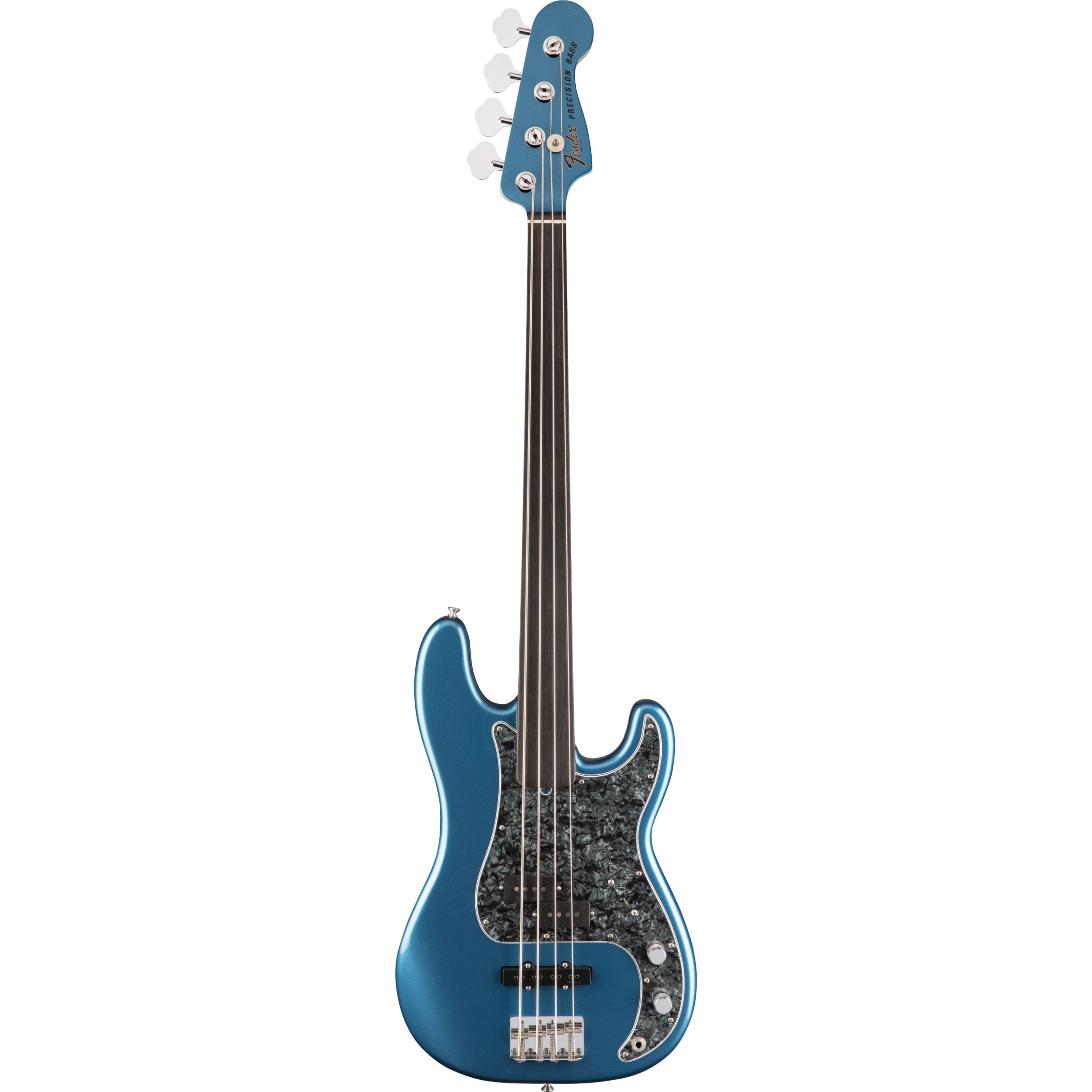 Fender E-Bass, E-Bässe, 4-Saiter E-Bässe, Tony Franklin Fretless Precision Bass EB Lake Placid Blue - E-Bass