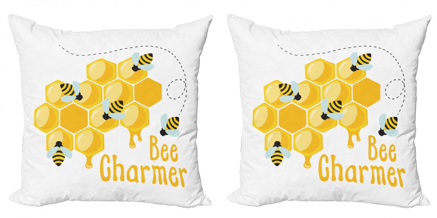 Kissenbezüge Modern Accent Doppelseitiger Digitaldruck, Abakuhaus (2 Stück), Honey Bee Biene Charmeur Beschriftung