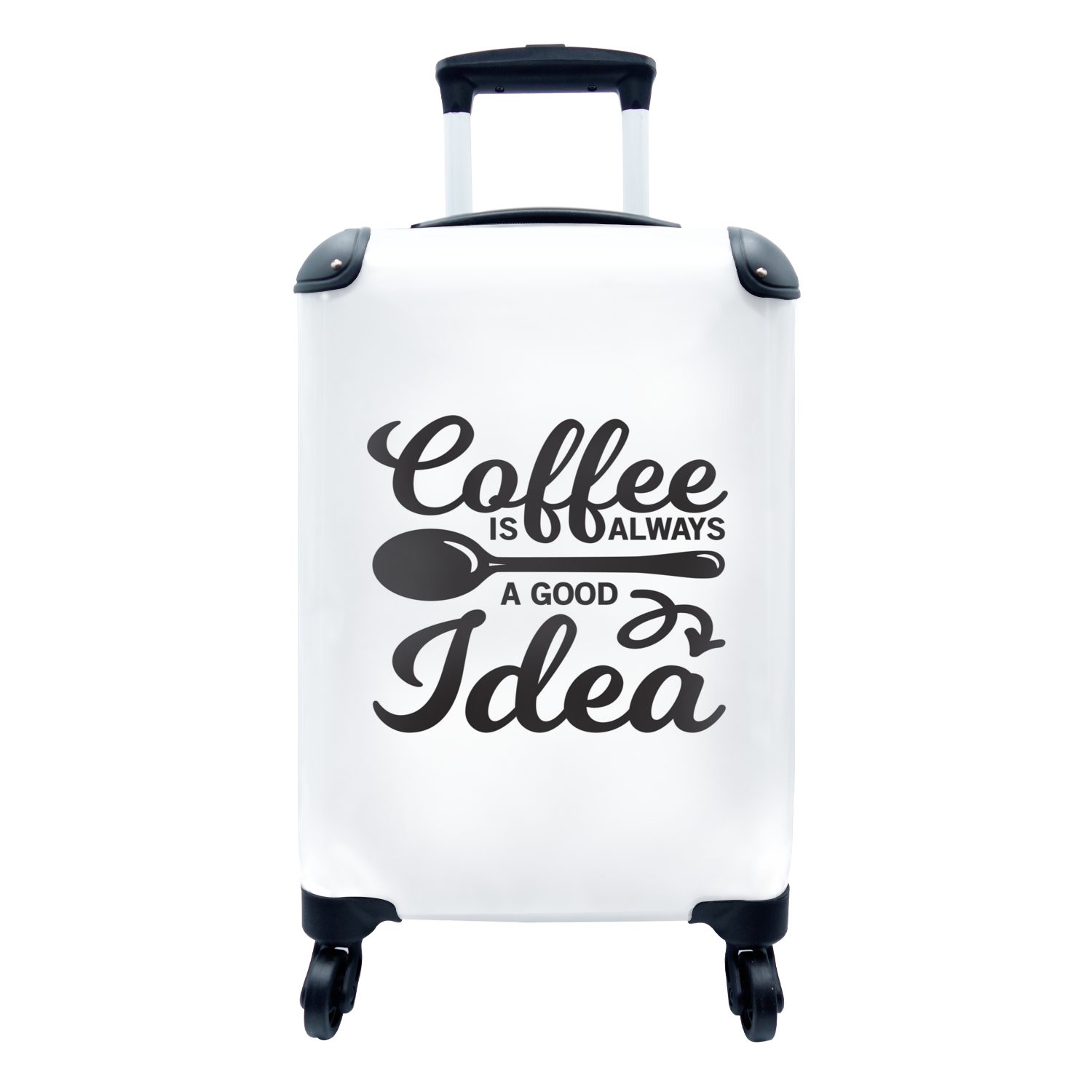 MuchoWow Handgepäckkoffer Zitate - Sprichwörter - Kaffee ist immer eine gute Idee - Kaffee, 4 Rollen, Reisetasche mit rollen, Handgepäck für Ferien, Trolley, Reisekoffer