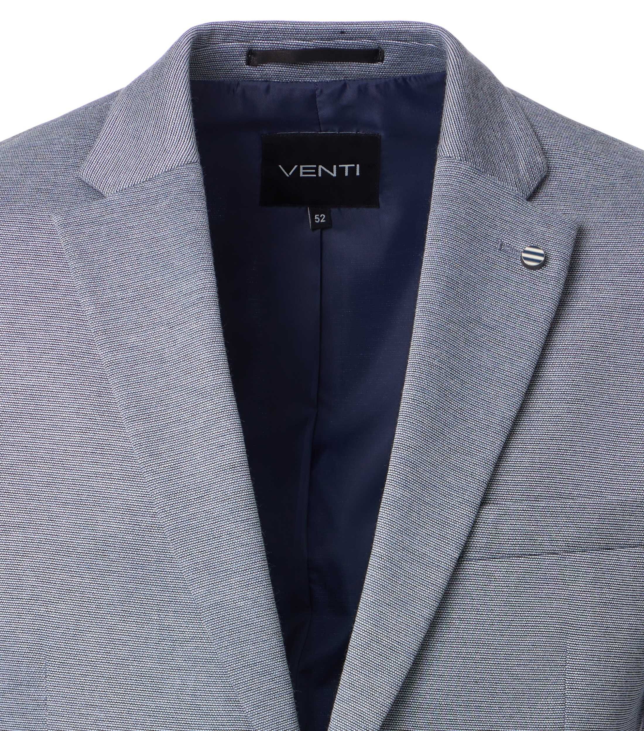 VENTI Sakko VENTI City Herren Sakko Revers Casual-Fit Stretch Bi-Color Blau