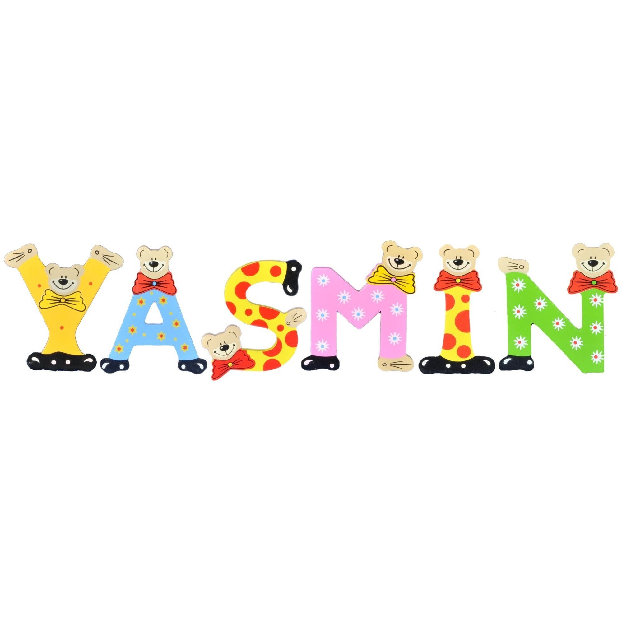 Playshoes Deko-Buchstaben (Set, 6 St), YASMIN sortiert Kinder - Holz-Buchstaben Namen-Set