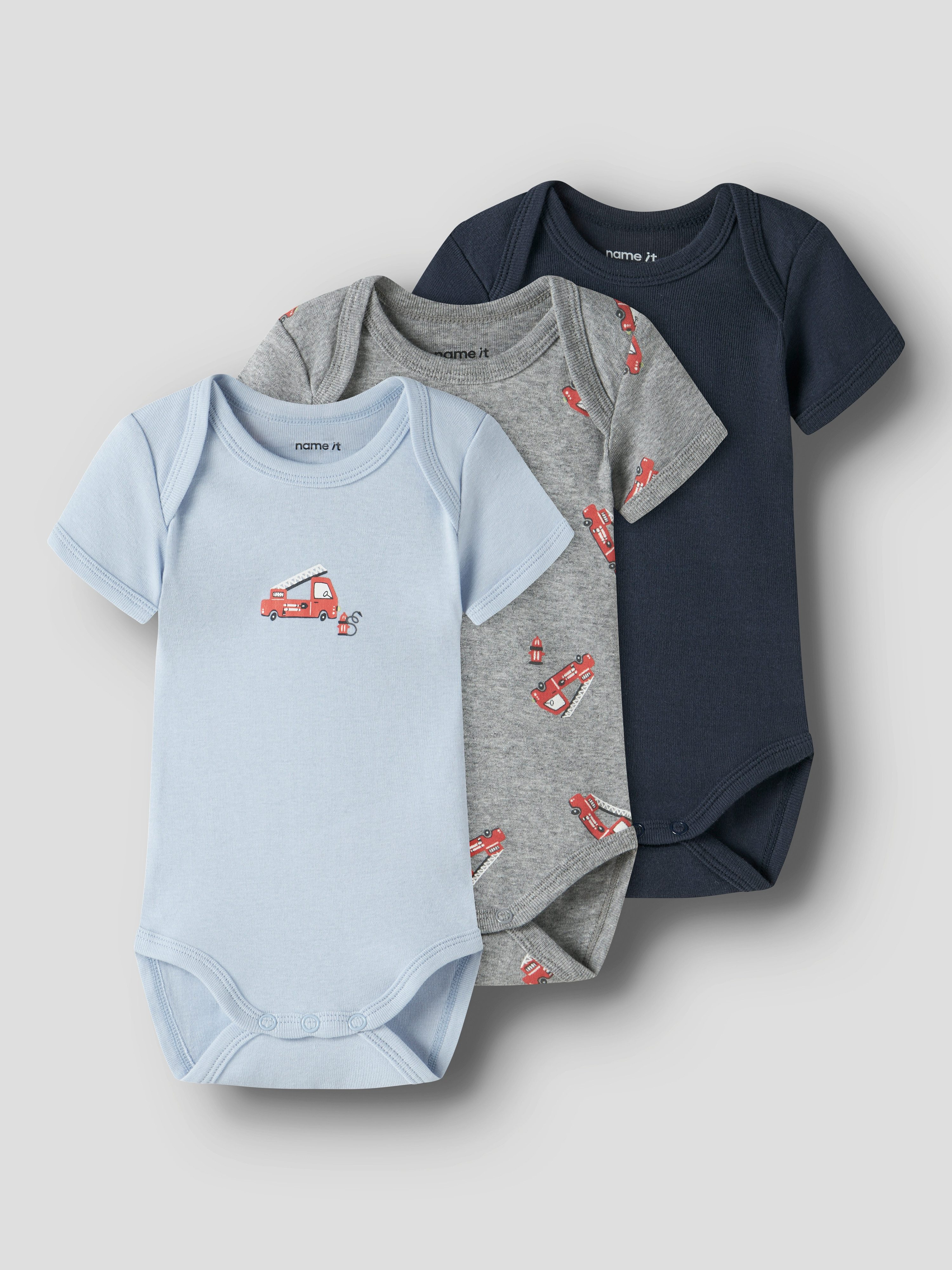 Name It Kurzarmbody NBMBODY 3P SS FIRETRUCK NOOS (Packung, 3-tlg)