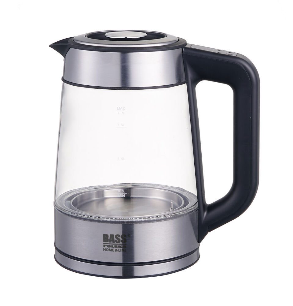 Bass Polska Wasserkocher BH 10351 Wasserkocher Glas 1,7l mit Temperatureinstellung