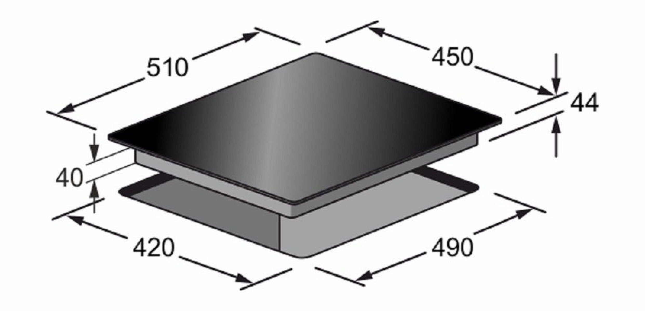 Kaiser Küchengeräte Induktions-Kochfeld, Einbau Herd, 3 Kochzonen, 45 cm,Full Touch Control + Wasserkocher