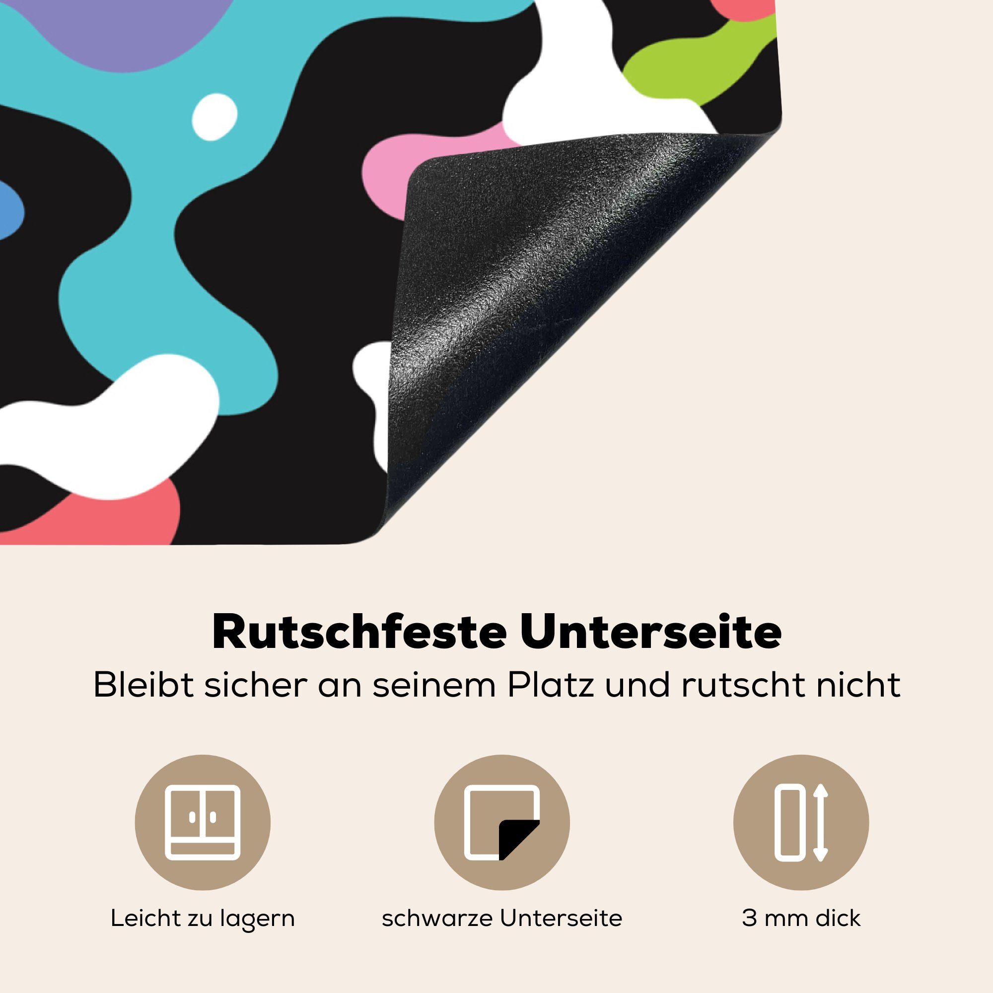 MuchoWow Herdblende-/Abdeckplatte Buntes tlg), Ceranfeldabdeckung, 78x78 Vinyl, (1 Arbeitsplatte cm, für küche Camouflage-Muster