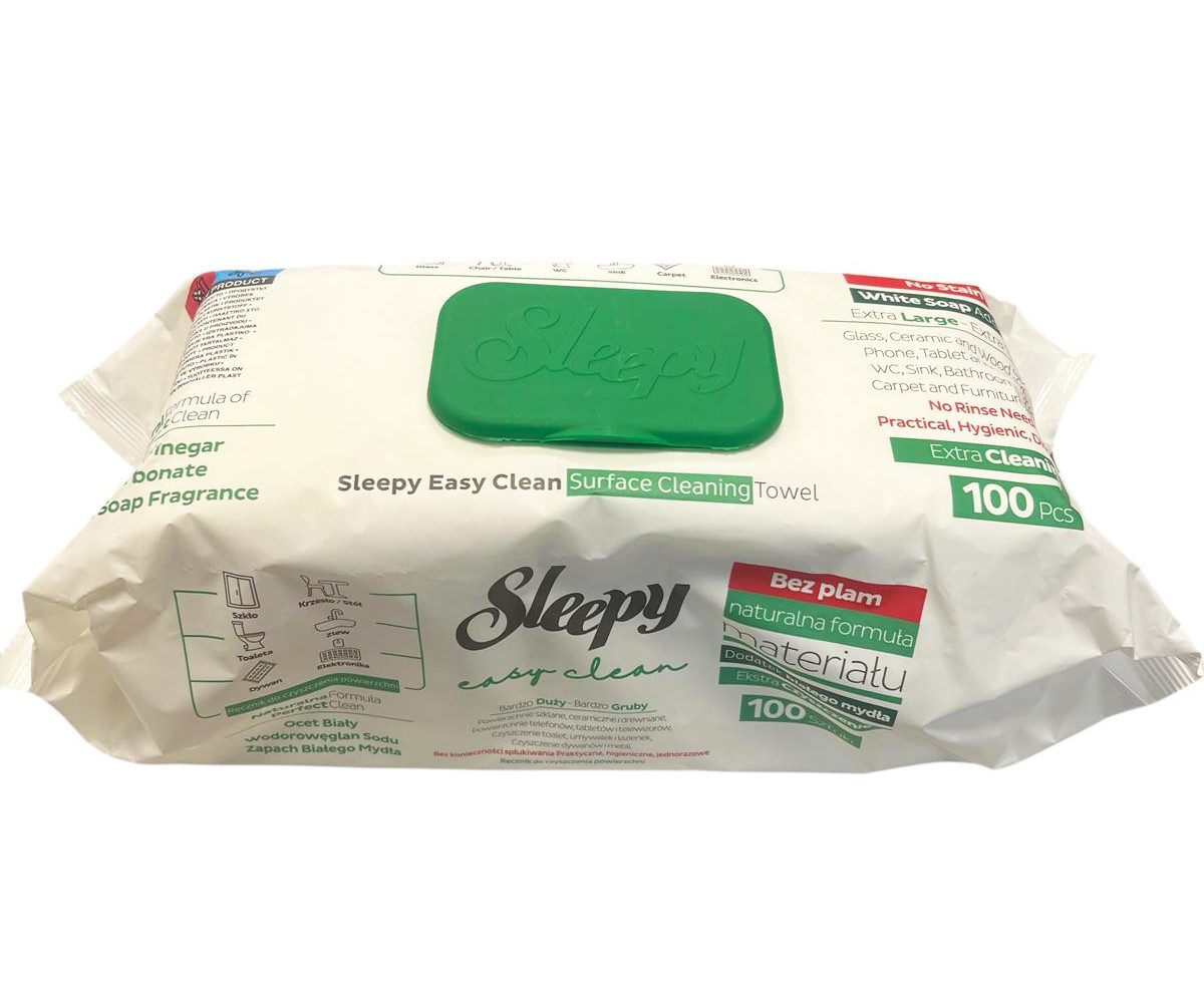 Sleepy Oberflächenreinigungstücher - Grün (100 Tücher) Reinigungstücher
