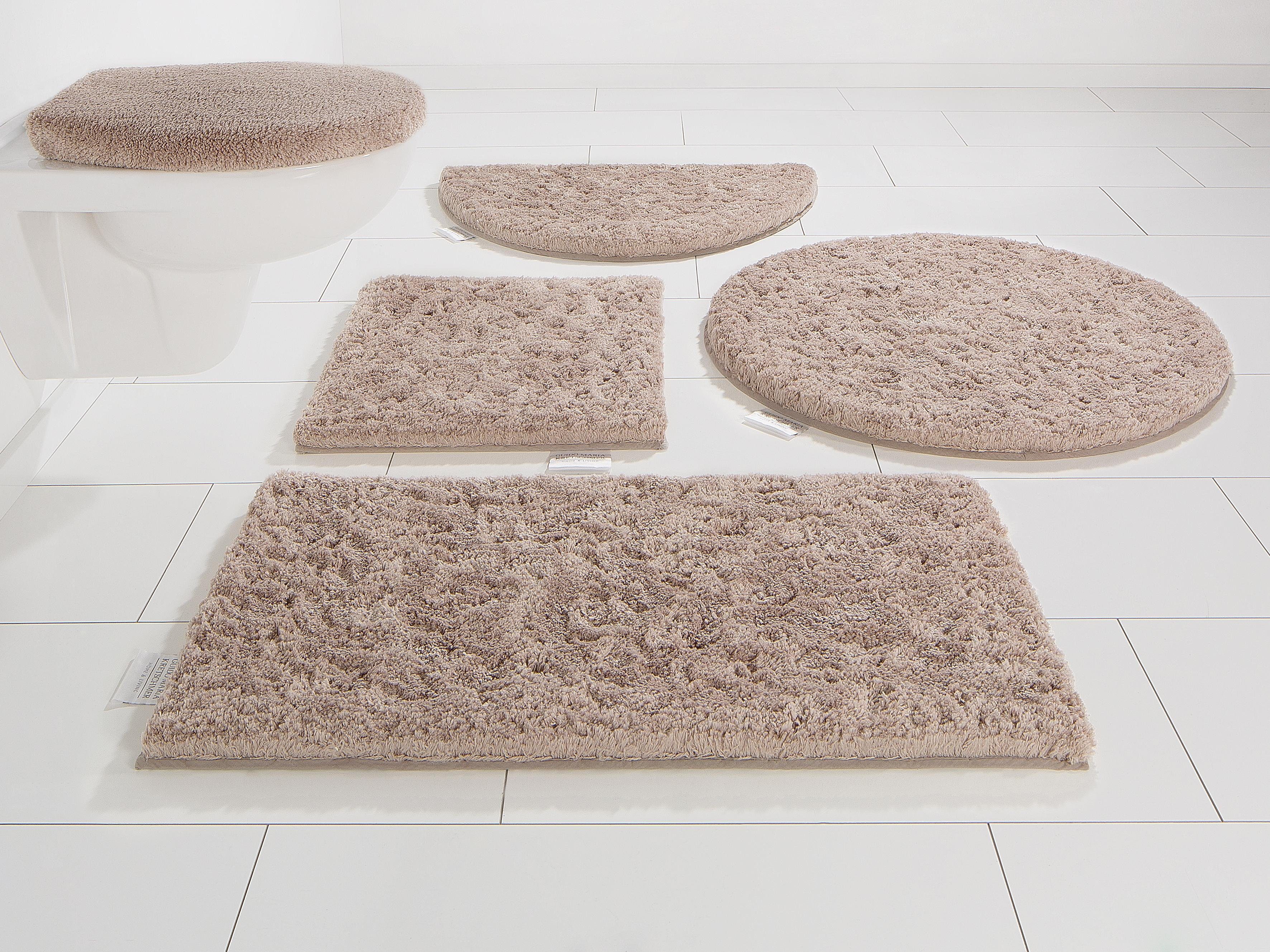 Guido Maria Kretschmer Home&Living Badematte Jari, Höhe 30 mm, rutschhemmend beschichtet, fußbodenheizungsgeeignet, schnell trocknend, strapazierfähig, Kunstfaser, 2-tlg. Hänge-WC Set, Badematten, Uni-Farben, Badteppich, auch als 2 teiliges Set & rund
