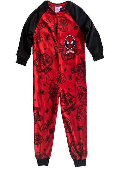 Spiderman Fleeceoverall Jungen Overall Strampelanzug Pyjama Spiderman Rot Gr.104