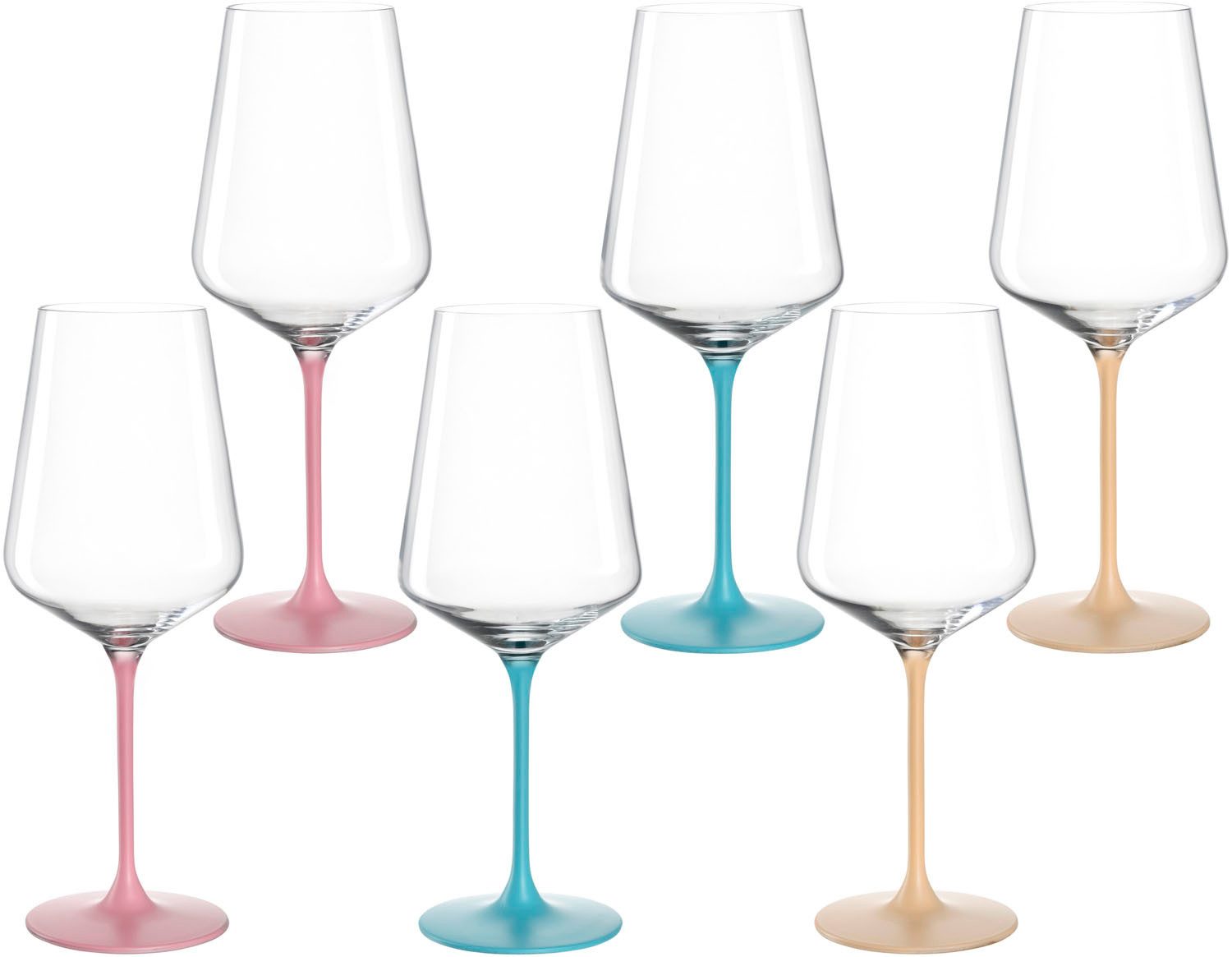 Weinglas Kelchglas BRERA, 560 ml, farbig sortiert, 6er-Set