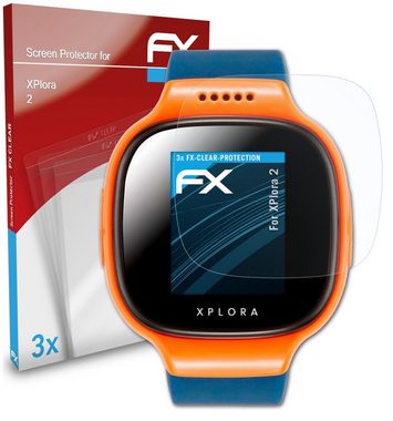 atFoliX Schutzfolie Displayschutz für XPlora 2, (3 Folien), Ultraklar und hartbeschichtet