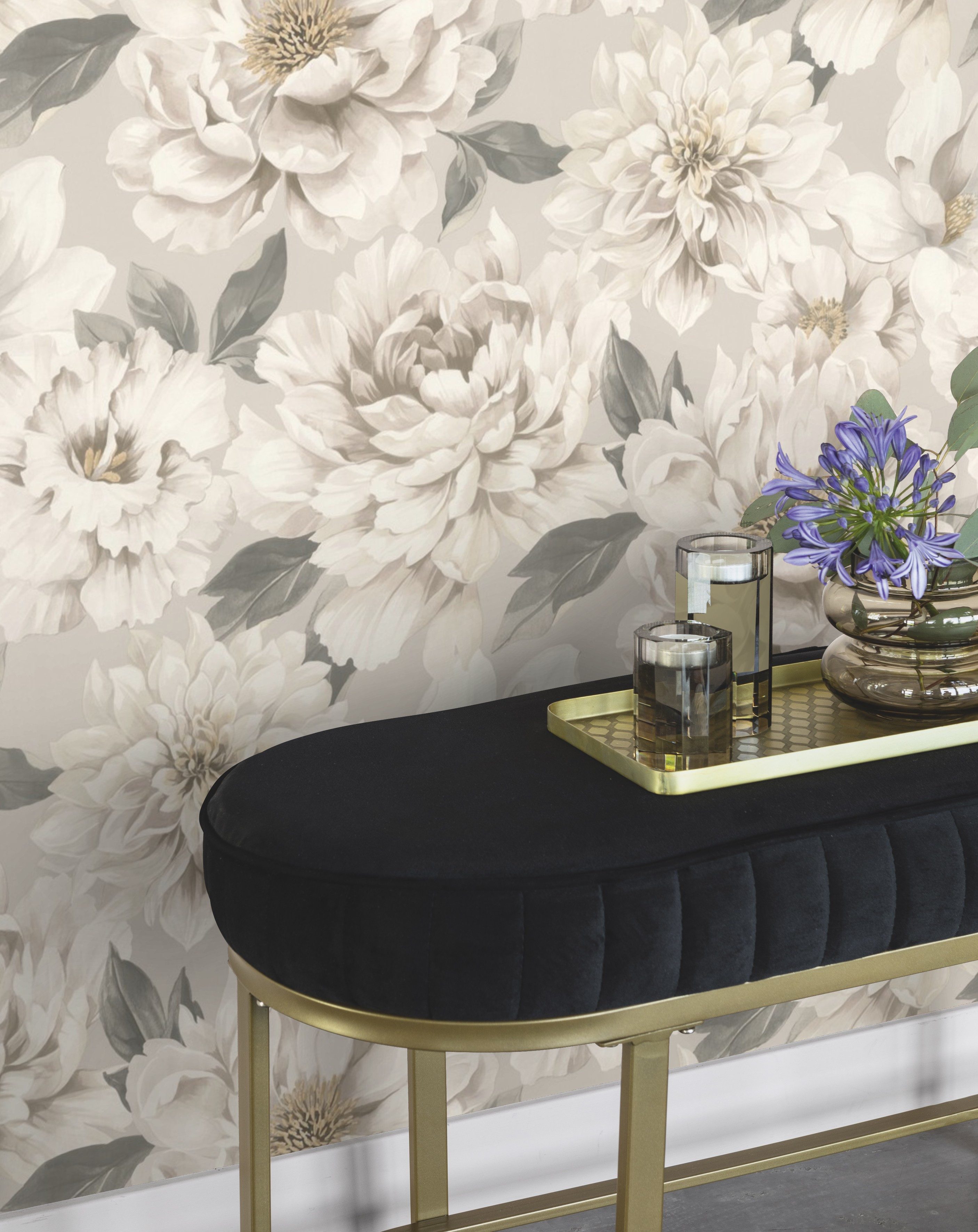 Rasch Papiertapete Tapete 201325 mit Blumen, glatt, geblümt, Blumentapete günstig online kaufen