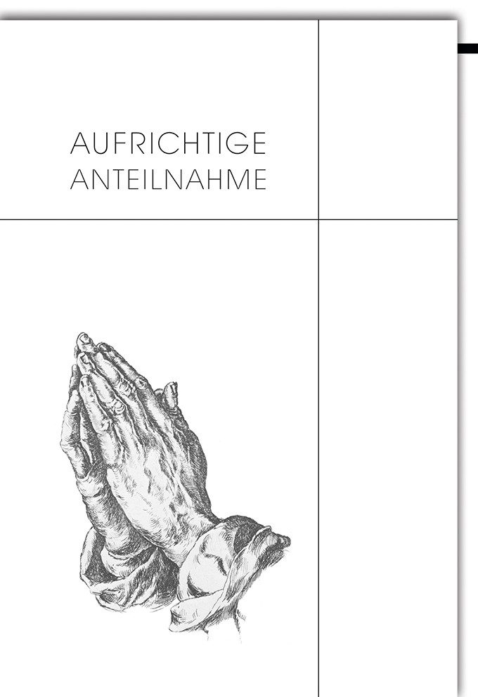 Verlag Dominique Grußkarten Trauer – Beileid – Kondolenzkarte mit Umschlag - Aufrichtige