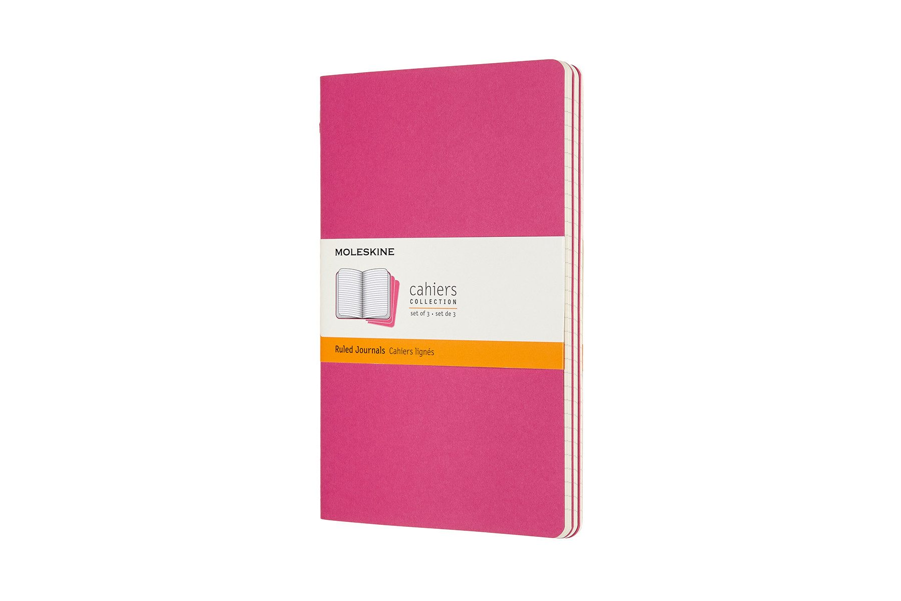 MOLESKINE Notizheft, Cahier 3er Set - mit Kartoneinband - 70g-Papier