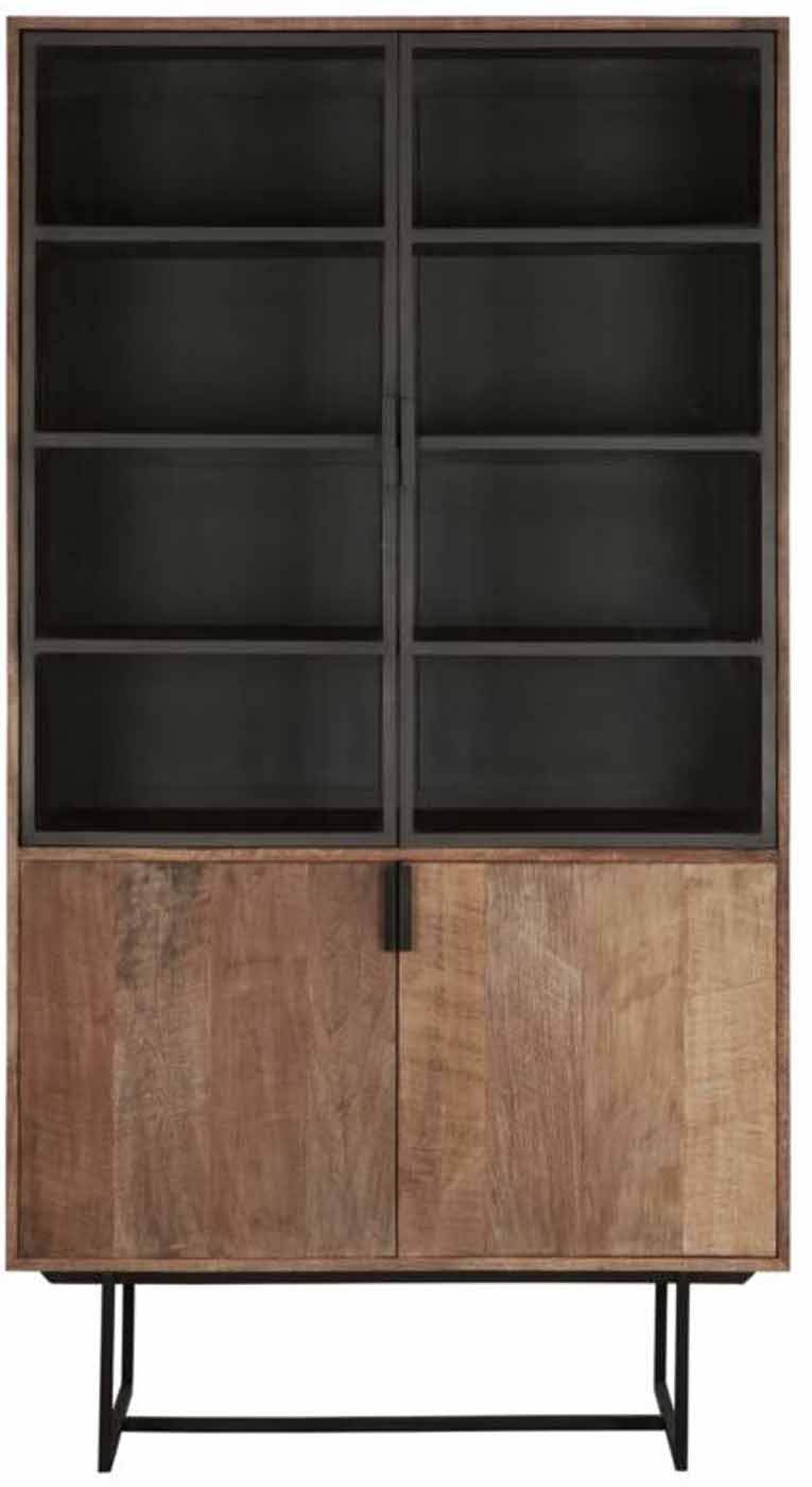 DTP Mehrzweckschrank Vitrinenschrank Odeon, Teak/Metall