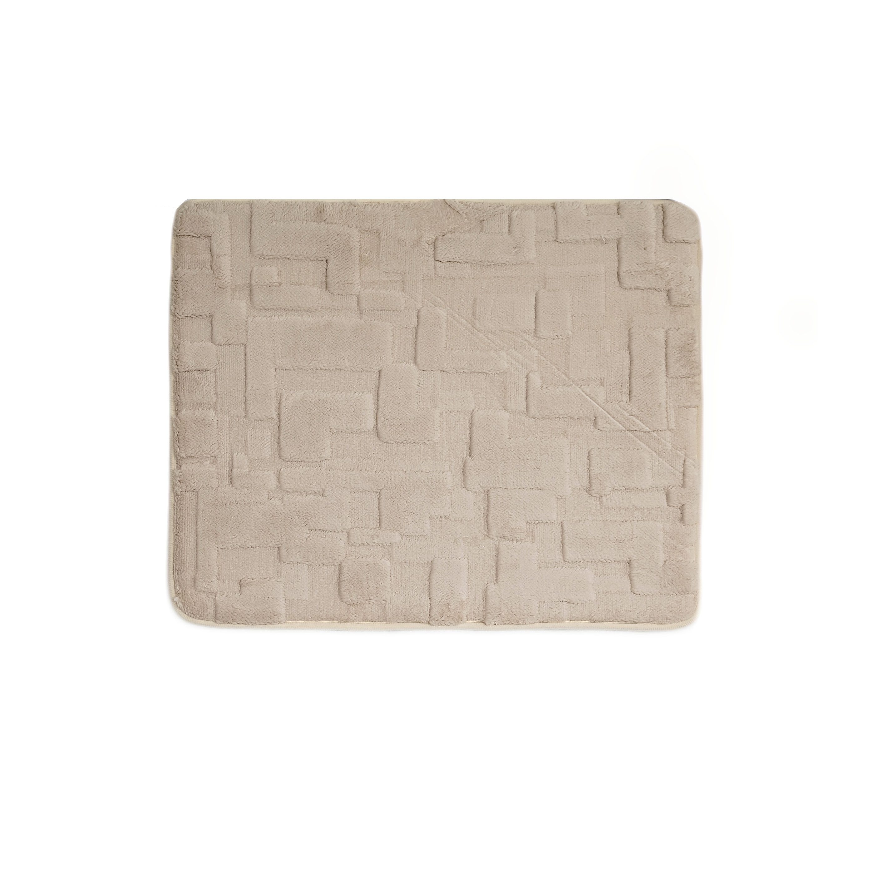 Almina Badematte Elegance Badematten-Set mit modernem Strukturmuster - 2-tlg WC-Set, rutschhemmend beschichtet, 100% Polyester, Rechteckig, Badteppich: 100 x 60 cm, WC-Vorleger: 60 x 50 cm