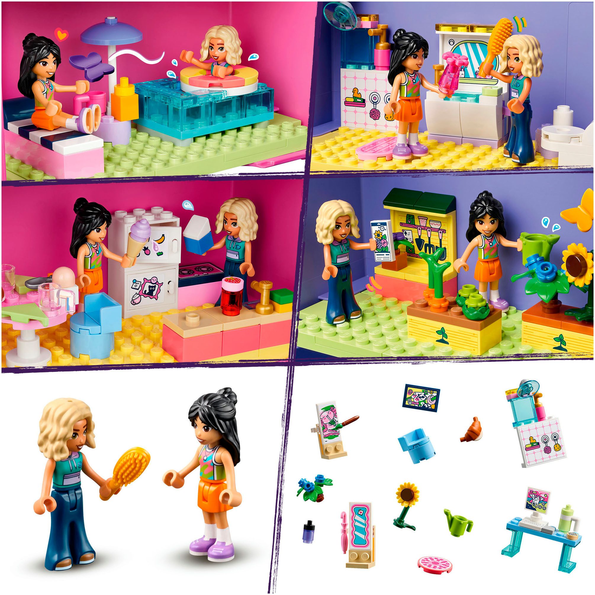 LEGO® Kreativer Puppenhauskoffer (42697), LEGO Friends Konstruktionsspielsteine, (355 St), Made in Europe – Bild 5 von 5