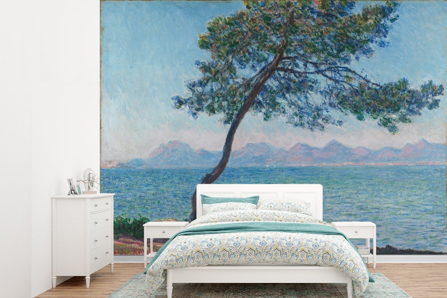 MuchoWow Fototapete Das Esterelgebirge - Gemälde von Claude Monet, Matt, bedruckt, (6 St), Montagefertig Vinyl Tapete für Wohnzimmer, Wandtapete