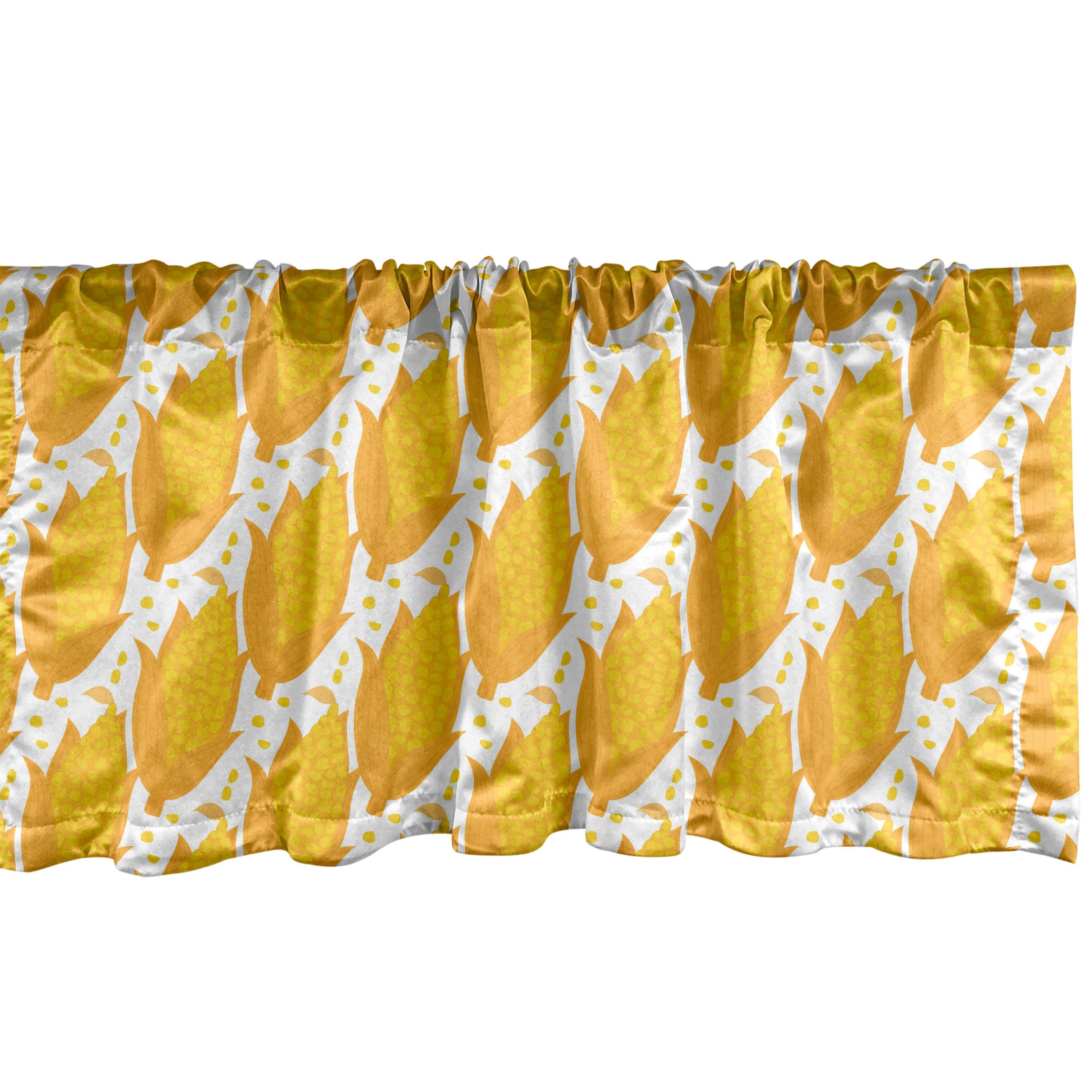 Scheibengardine Vorhang Volant für Küche Muster gekocht mit Microfaser, Milch Karikatur Stangentasche, Corns Dekor Abakuhaus, Schlafzimmer