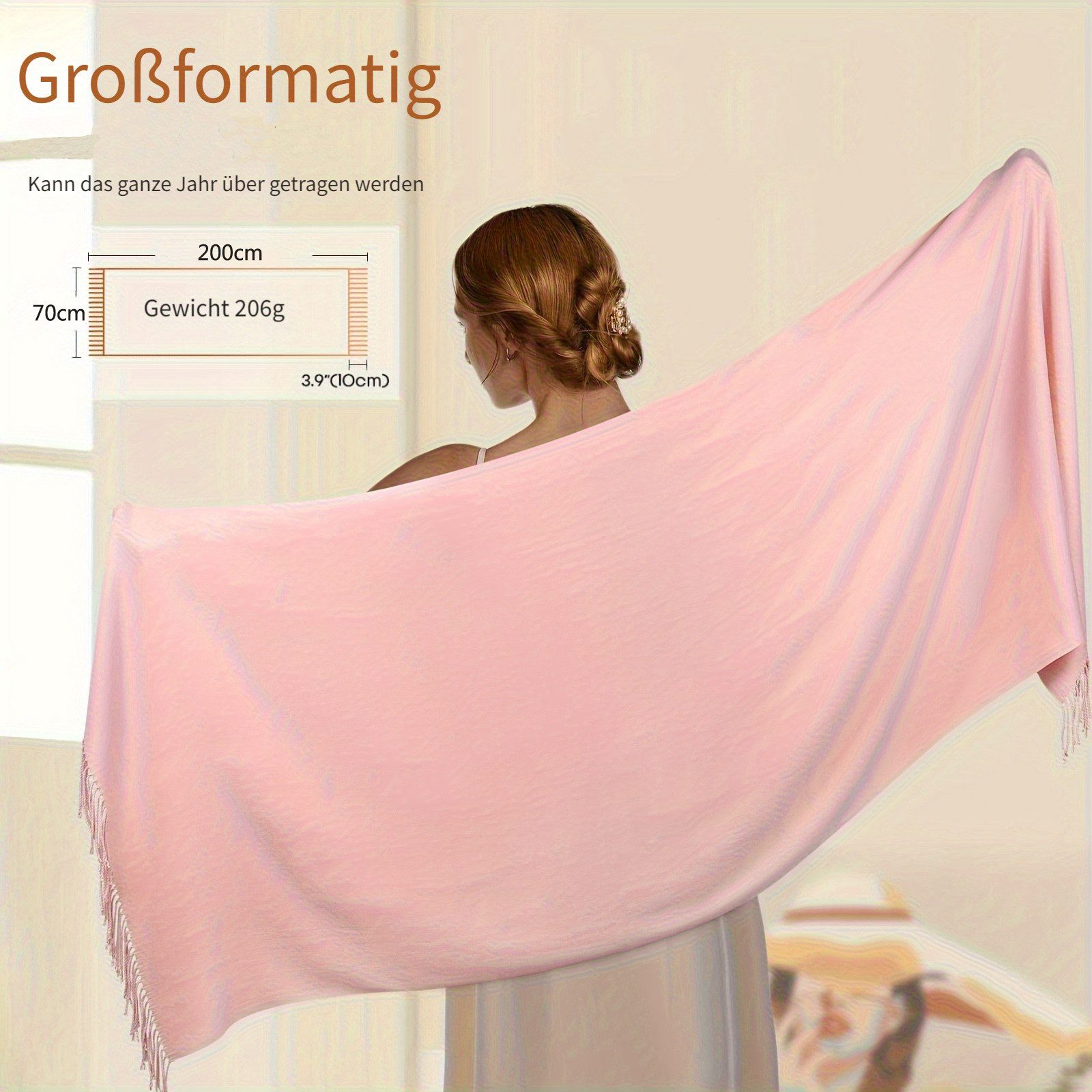 Cachito Modeschal Damen Schultertuch Abendkleid festlich Schal, mit quasten/fransen, Tücher für abendkleid Stola Scarf Winterschal – Bild 4 von 5