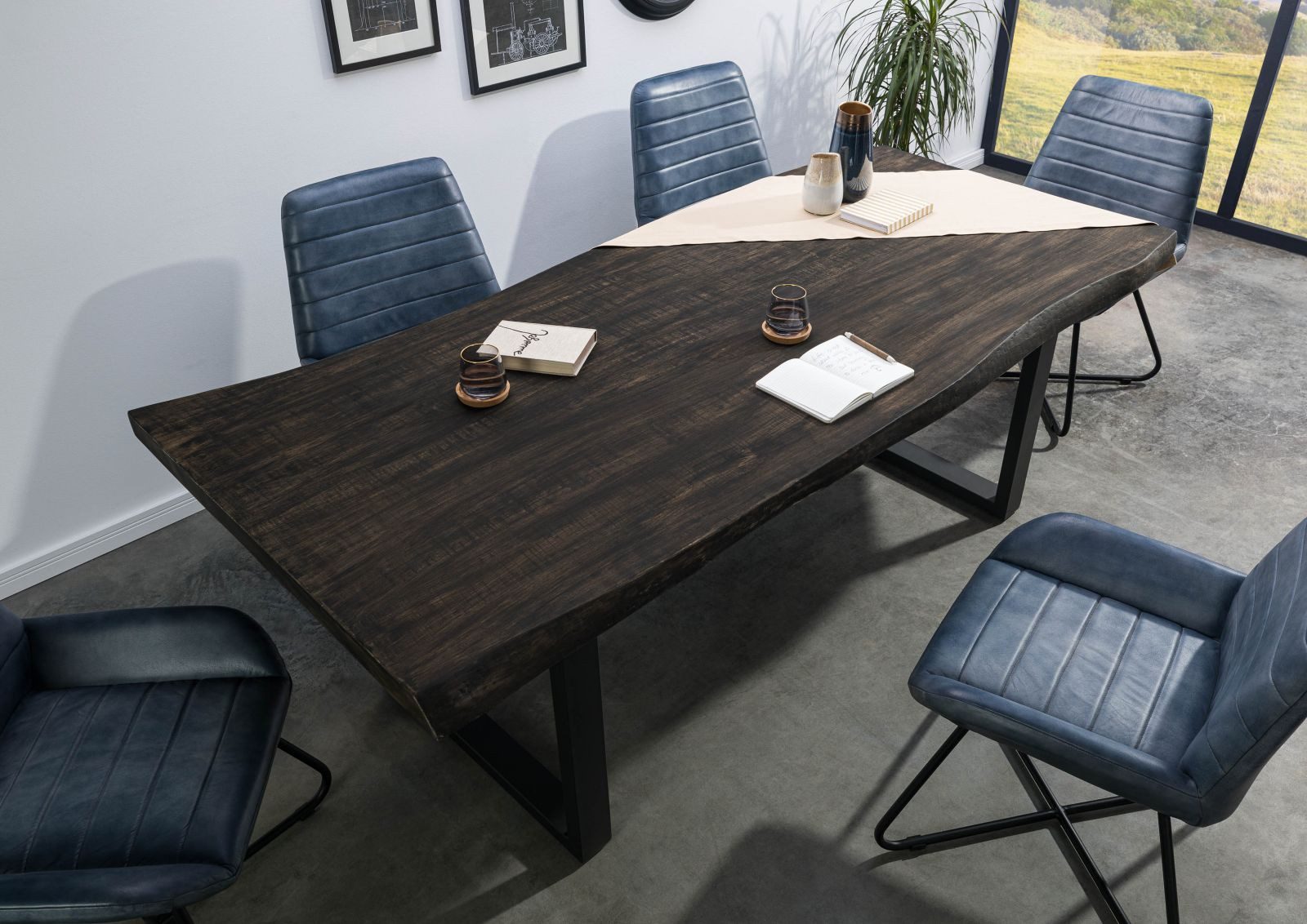 Massivmoebel24 Baumkantentisch FREEFORM (Baumtisch Mango 180x90x77 günstig online kaufen