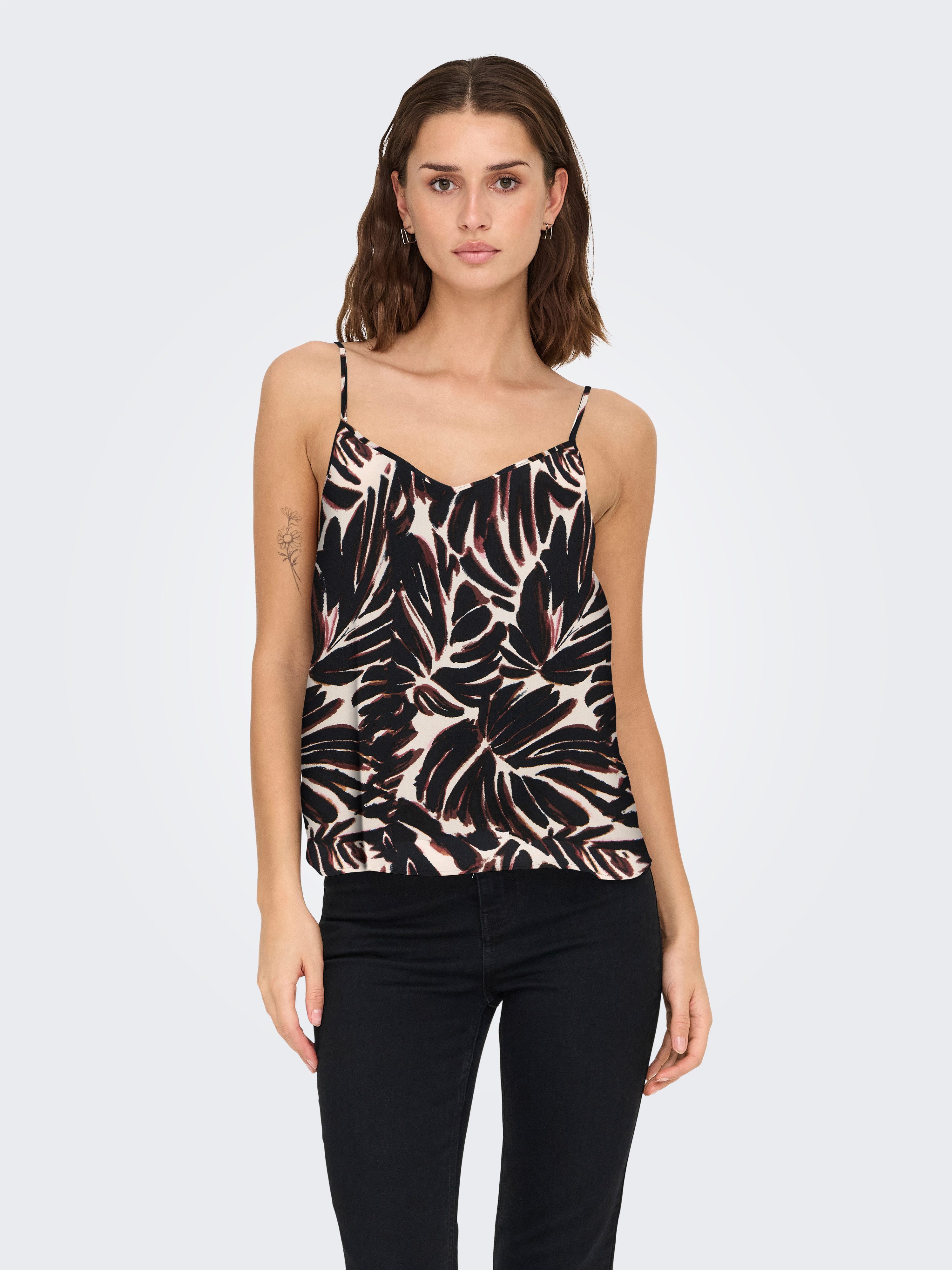 ONLY Spaghettitop ONLNOVA LIFE PARIS SINGLET AOP PTM Viskose, regular fit, günstig online kaufen