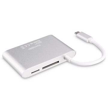 kwmobile USB-Adapter, USB-Hub 3.1 Typ-C - USB 3.0 Port SD Micro SD TF Reader