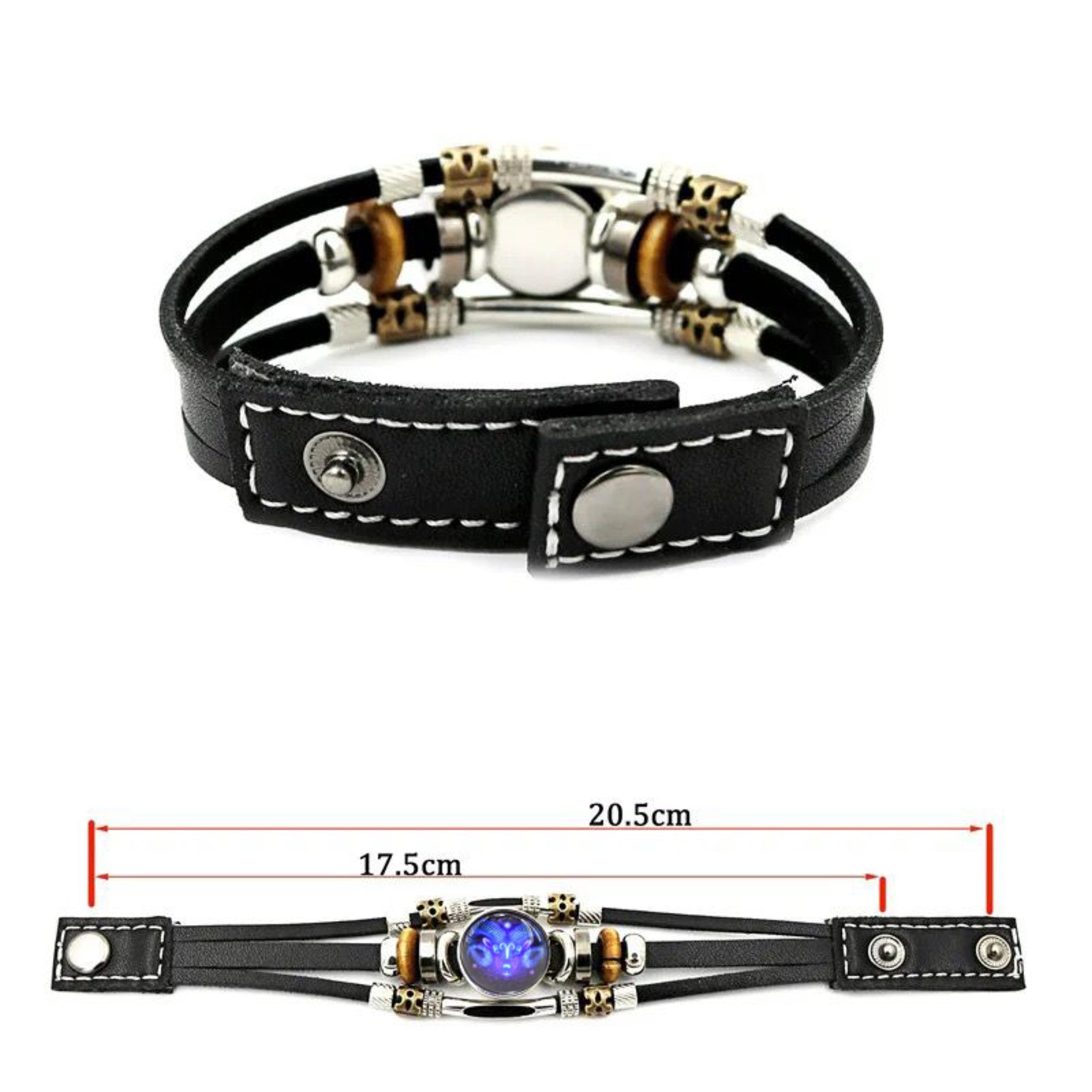 Stelby Armband mit Gravur Armband Sternzeichen Widder mit 3D Gravur im Glas (Weihnachtsgeschenk, Geburtstagsgeschenk, Valentinstaggeschenk, modern, minimalistis – Bild 5 von 5
