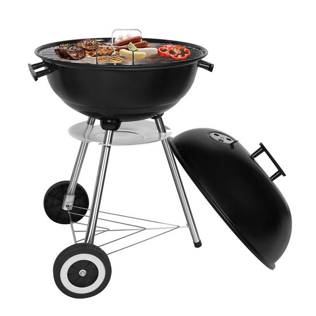 SunJas Holzkohlegrill CA-20 Neu, BBQ Kugelgrill XXL Standgrill Grillwagen Rundgrill kohlegrill