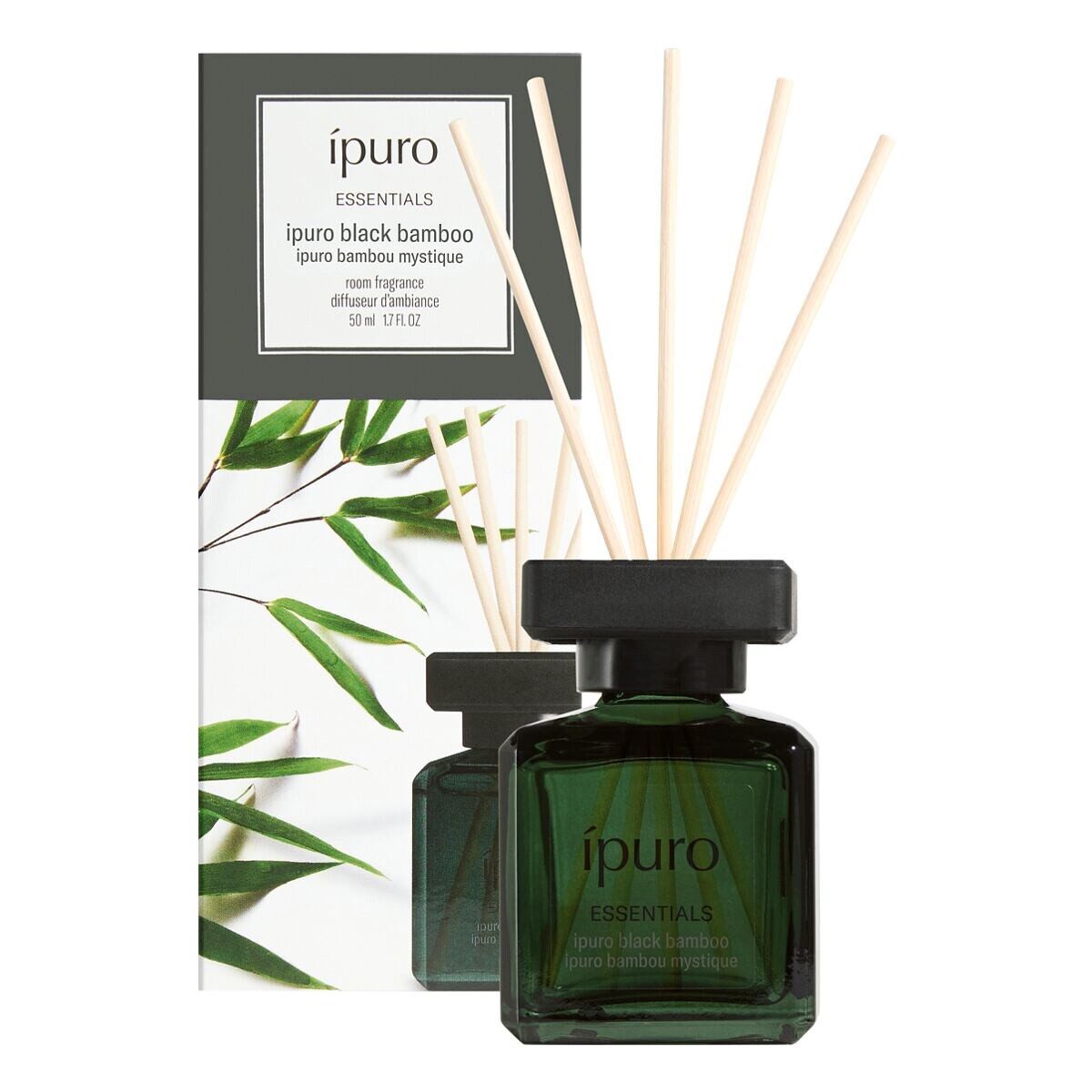 IPURO Raumduft black bamboo, 50 ml, Glasflakon mit Rattan-Holzstäbchen
