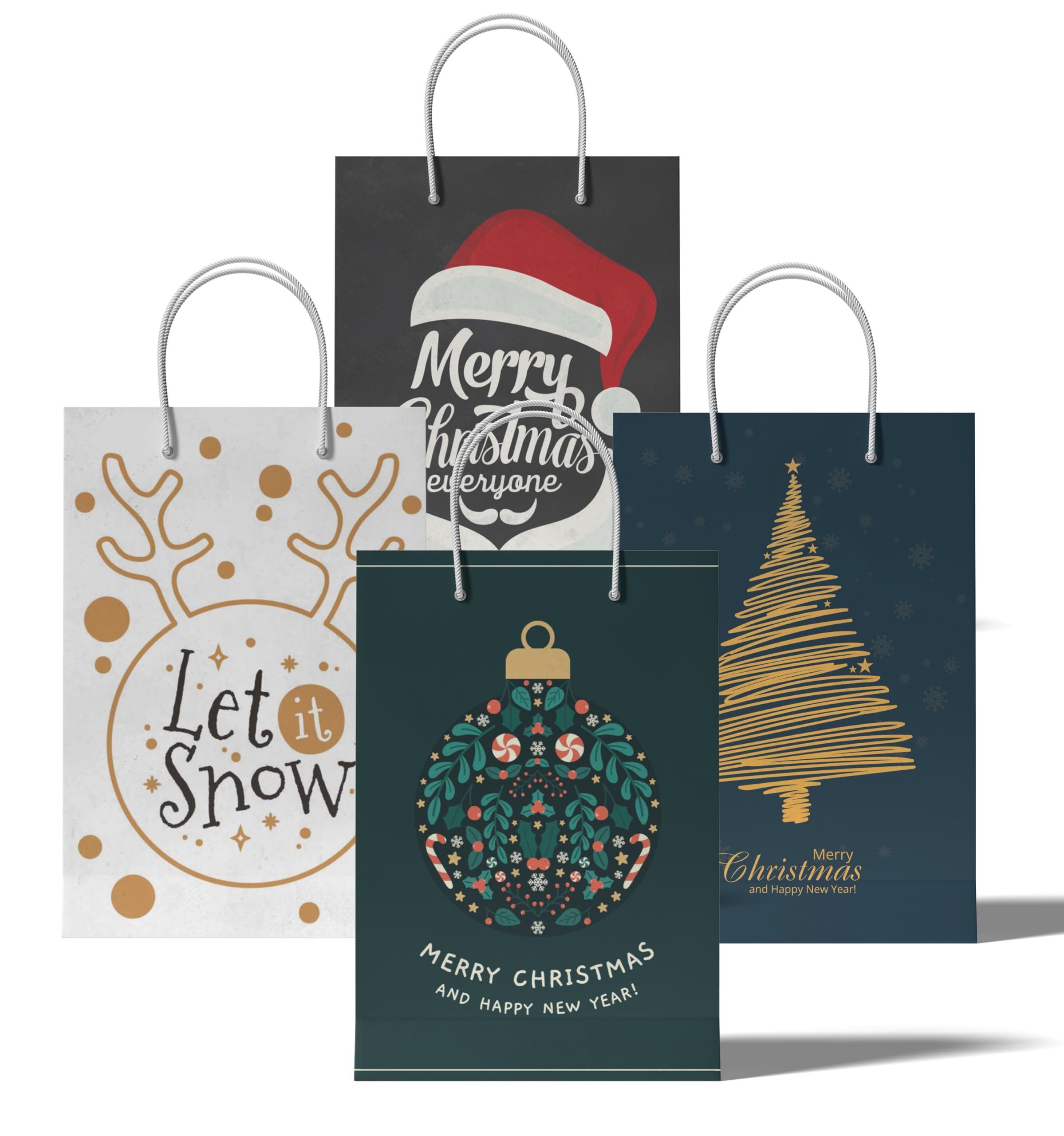 Aufbewahrungsbox 12 XXL-Geschenktaschen für Weihnachten: Große Weihnachtsgeschenktüten