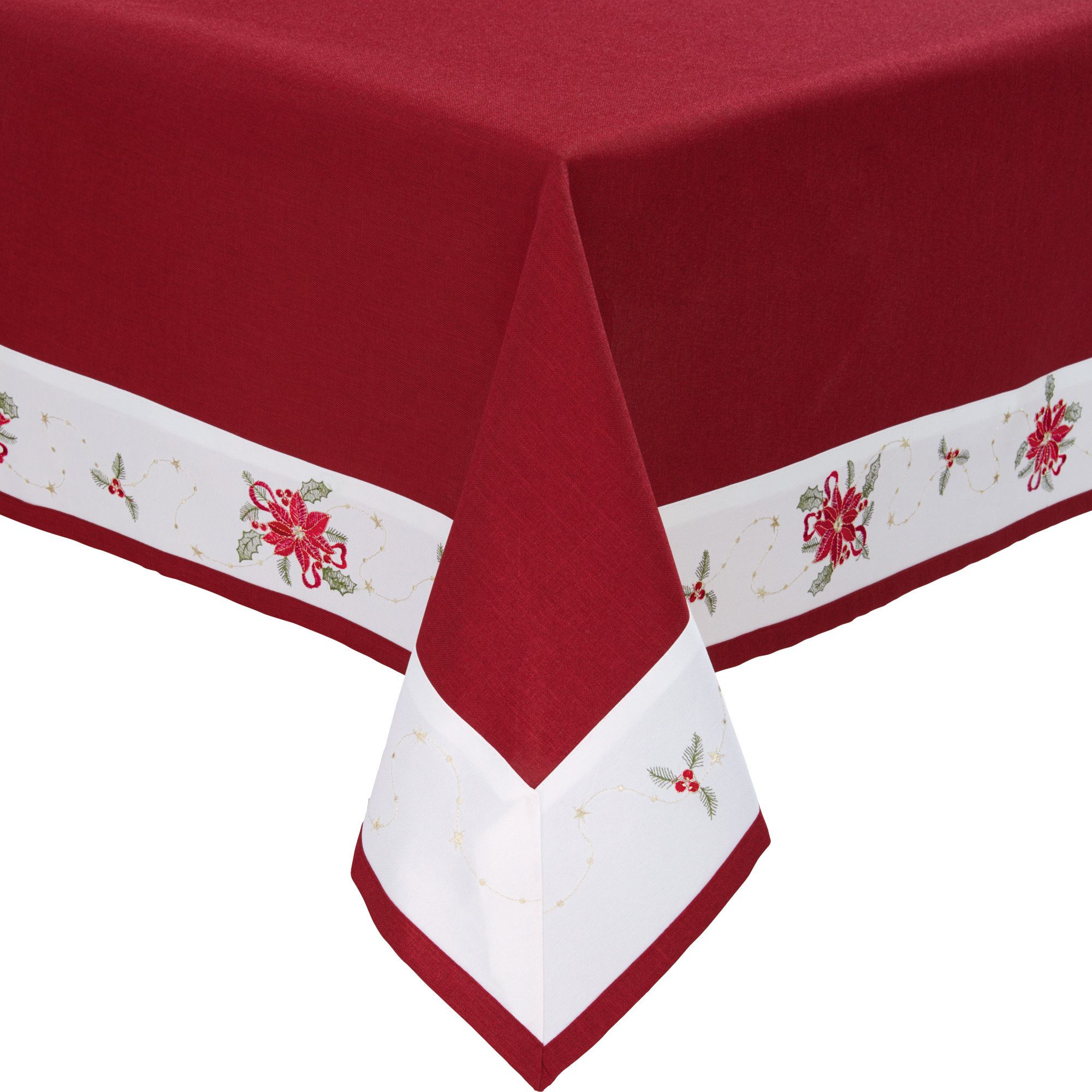 Erwin Müller Tischdecke Tischdecke "Weihnachtsstern", Leinen-Optik Blumen günstig online kaufen