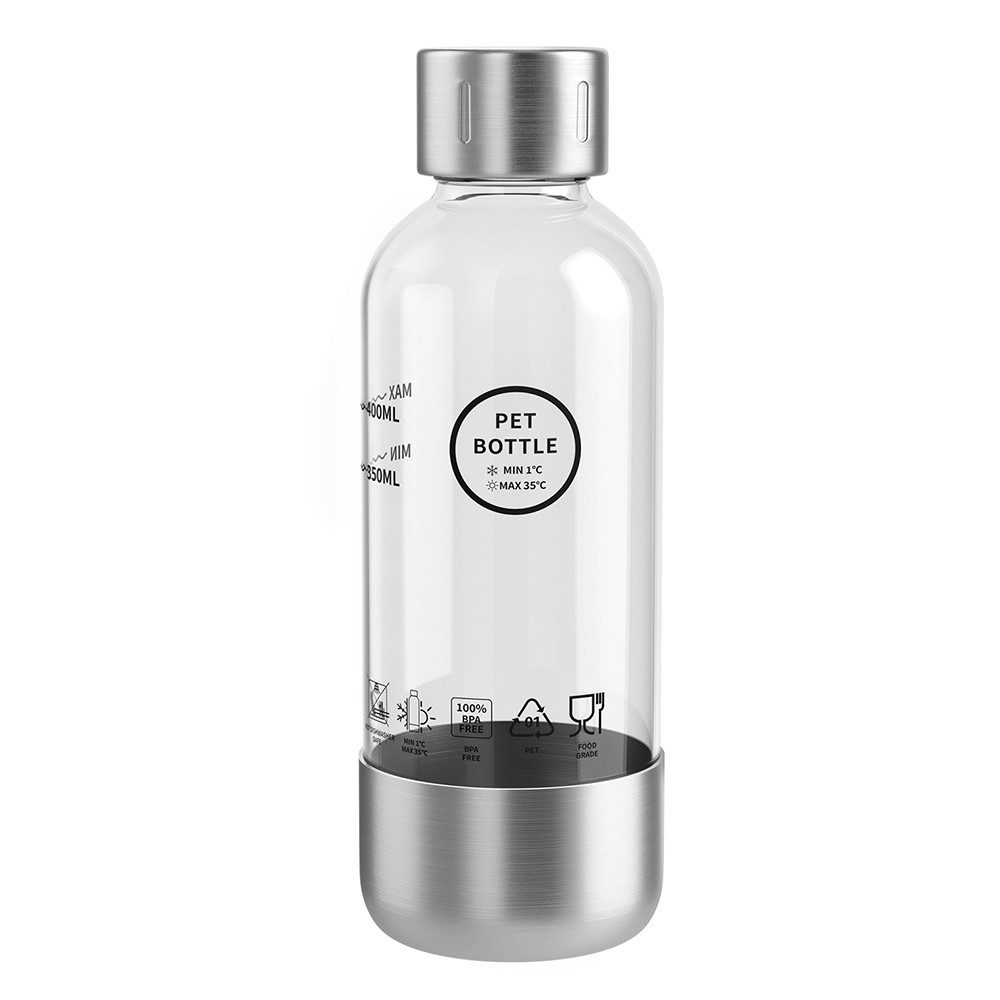 Hydrofast Wassersprudler Flasche BUB01 (Kompatibel mit der C300), PET + Edelstahl, 400 ml