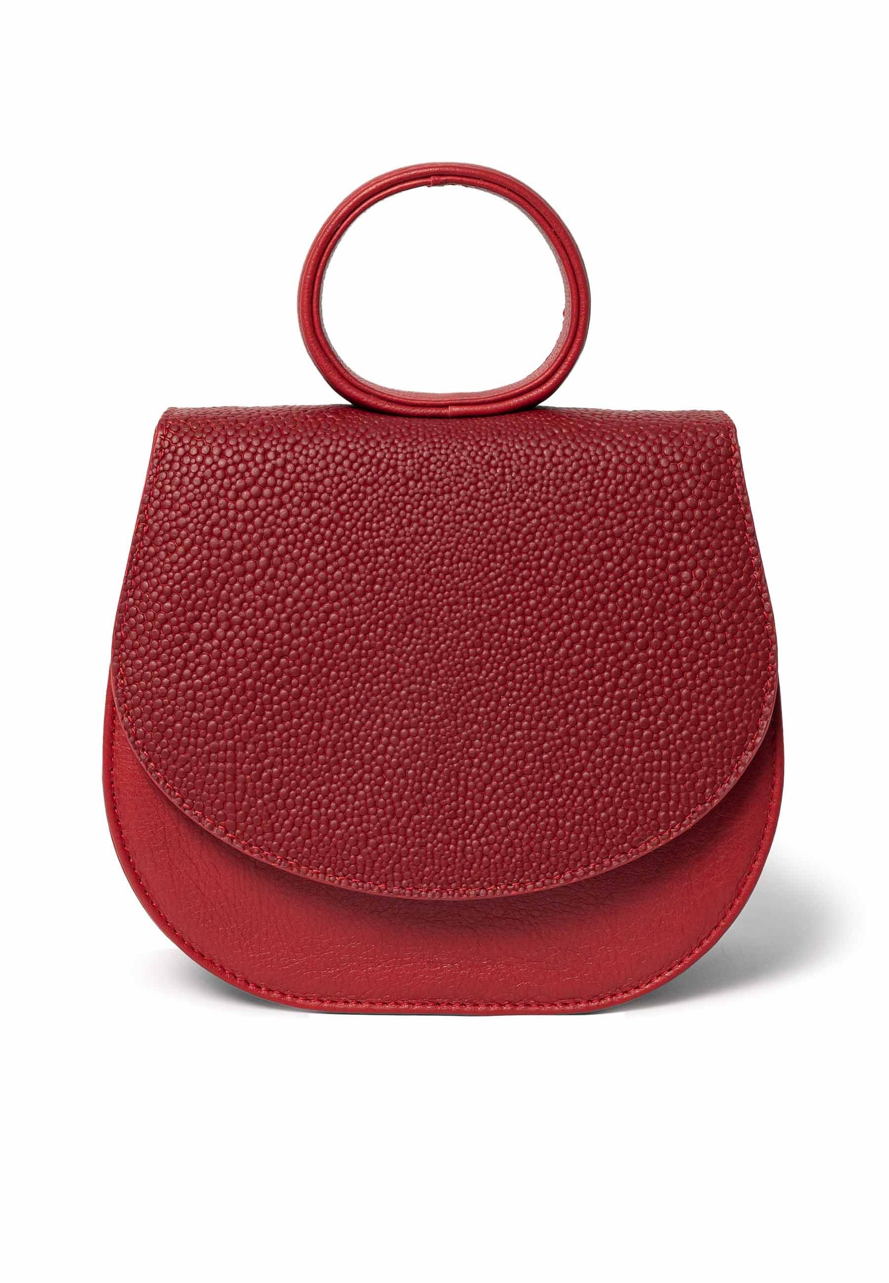 GRETCHEN Schultertasche Ebony Mini Loop Bag, aus italienischem Kalbsleder rot-rot