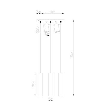 etc-shop Pendelleuchte, Pendelleuchte Hängelampe Deckenlampe Esszimmerleuchte Stahl Schwarz B