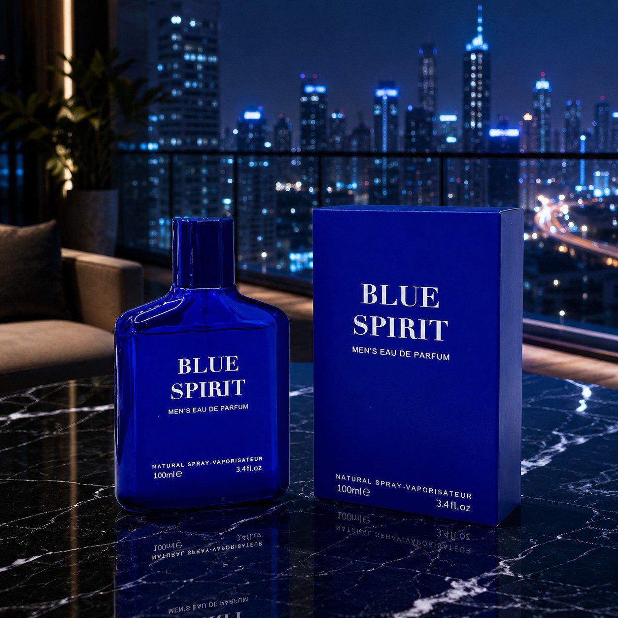 Fine Perfumery London Eau de Parfum Blue Spirit Pour Homme Herrenduft Fruchtig Holzig Frisch 100ml, Hergestellt in UK, Herrendüfte, Frisch