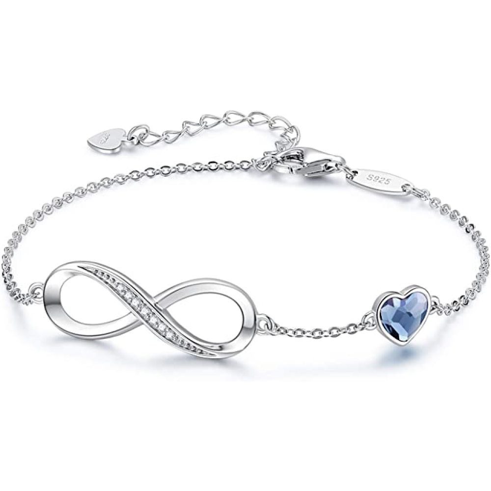 1-tlg., Armband Armbänder Silber (Set, Silberarmband ‎‎Blaukristall, Armband Armband 925 Unendlichkeit aus Damen, Silber Damen GelldG Schmuck Herz 1*Armband),