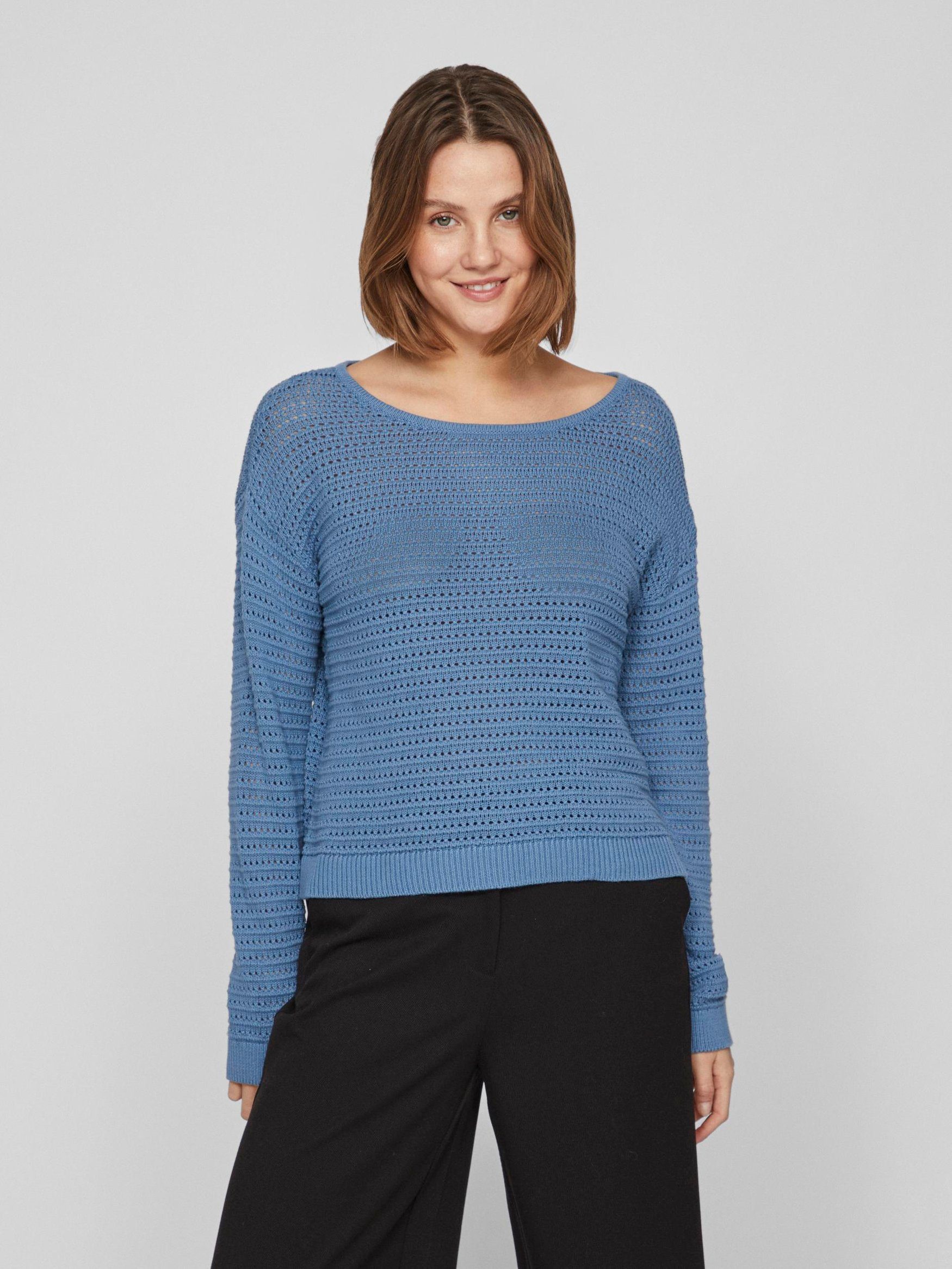 Vila Strickpullover Legerer Strickpullover Transparent Feinstrick VIBELLISI günstig online kaufen
