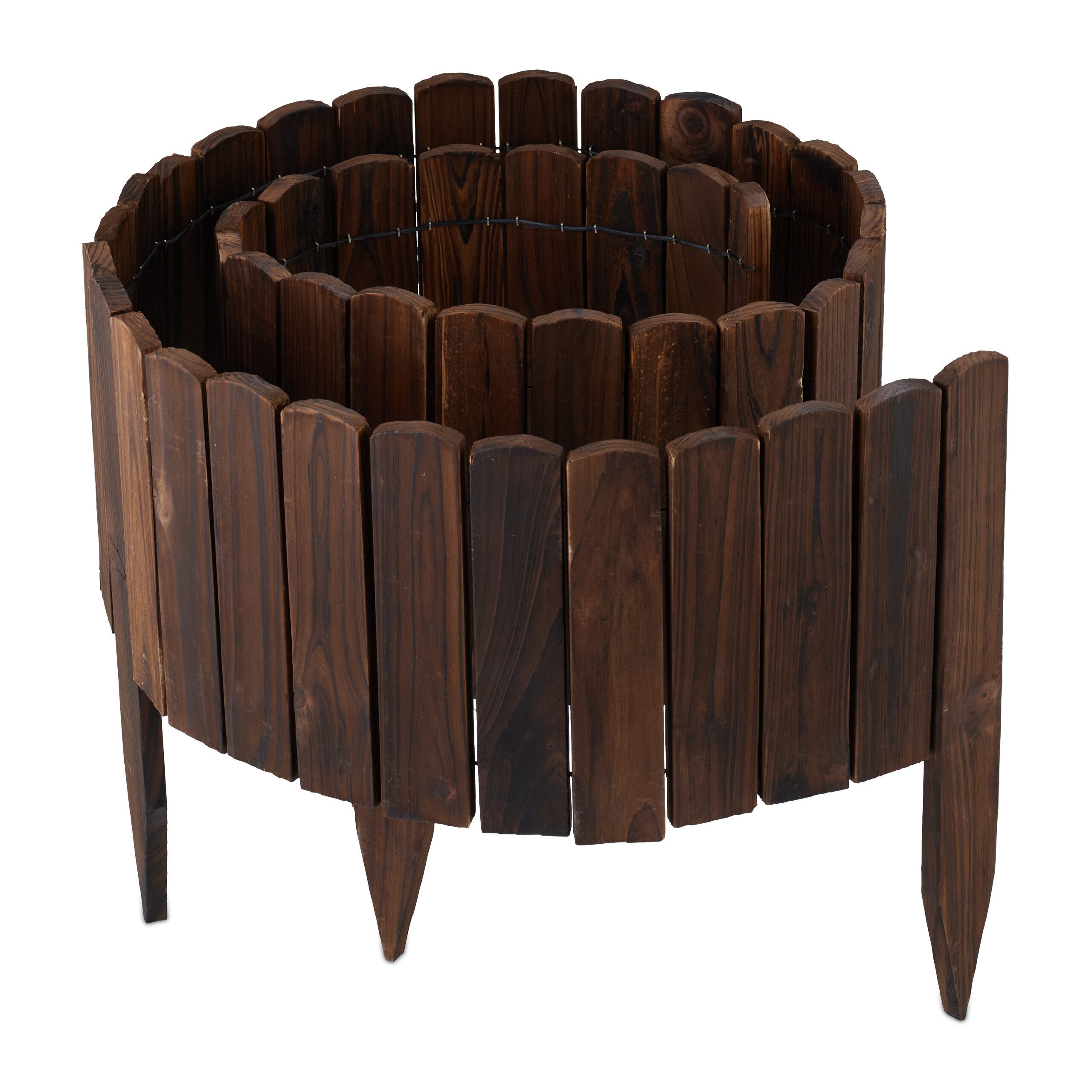 relaxdays Beetbegrenzung Beeteinfassung Holz flexibel, L