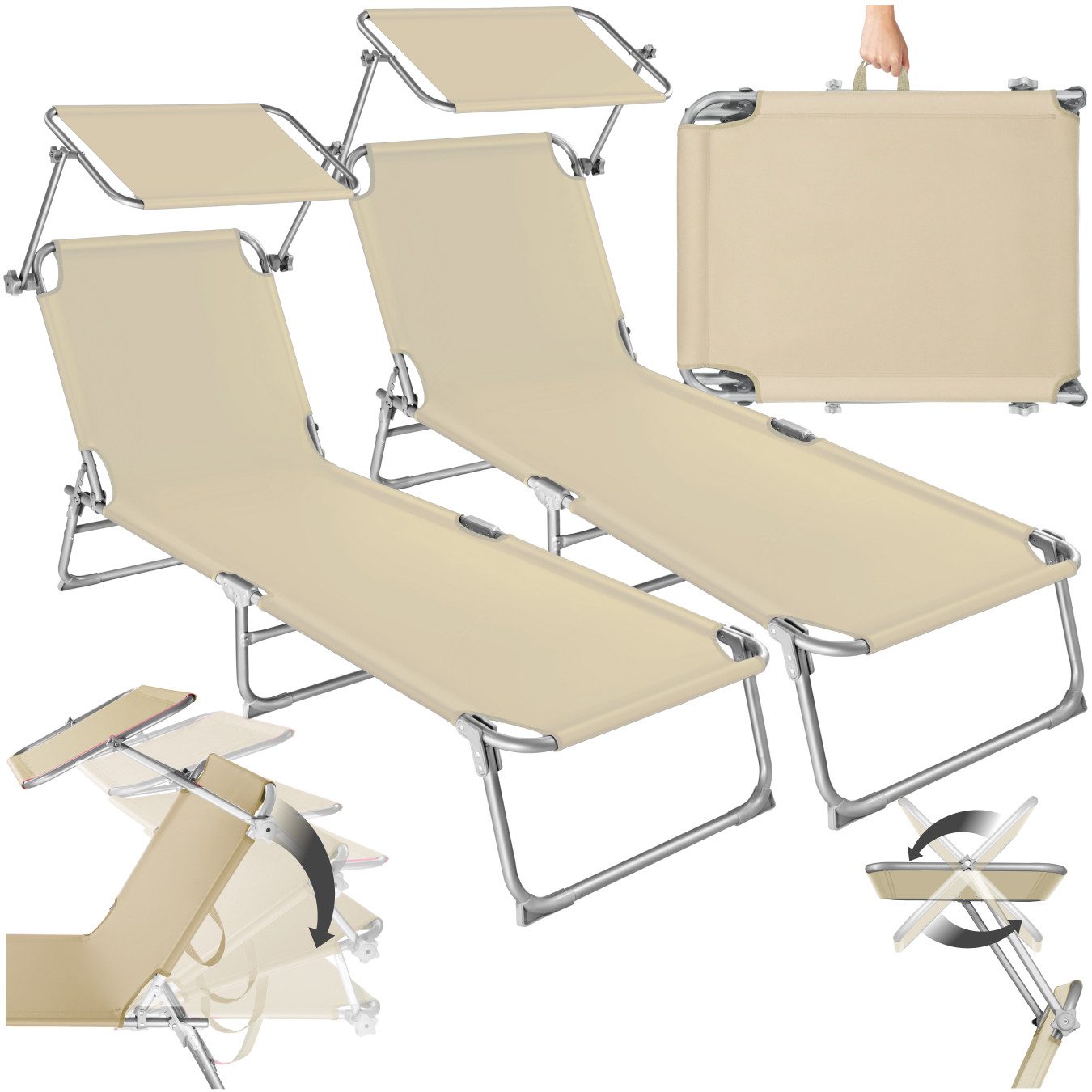 tectake Gartenliege 2er Set Gartenliege, Set, günstig online kaufen