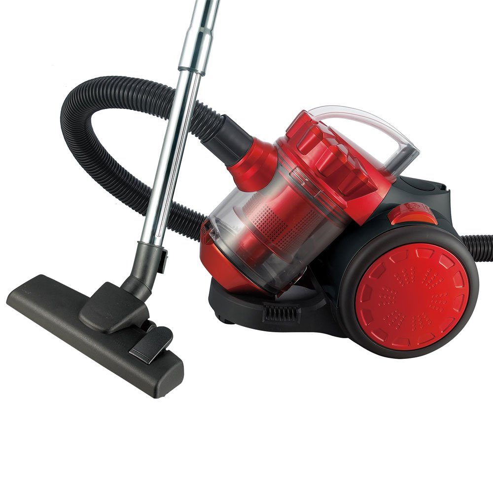 COFI 1453 Bodenstaubsauger Bodenstaubsauger ohne Beutel 2L Motor Leistungsstark 700W Schwarz/Rot, 700 W, beutellos